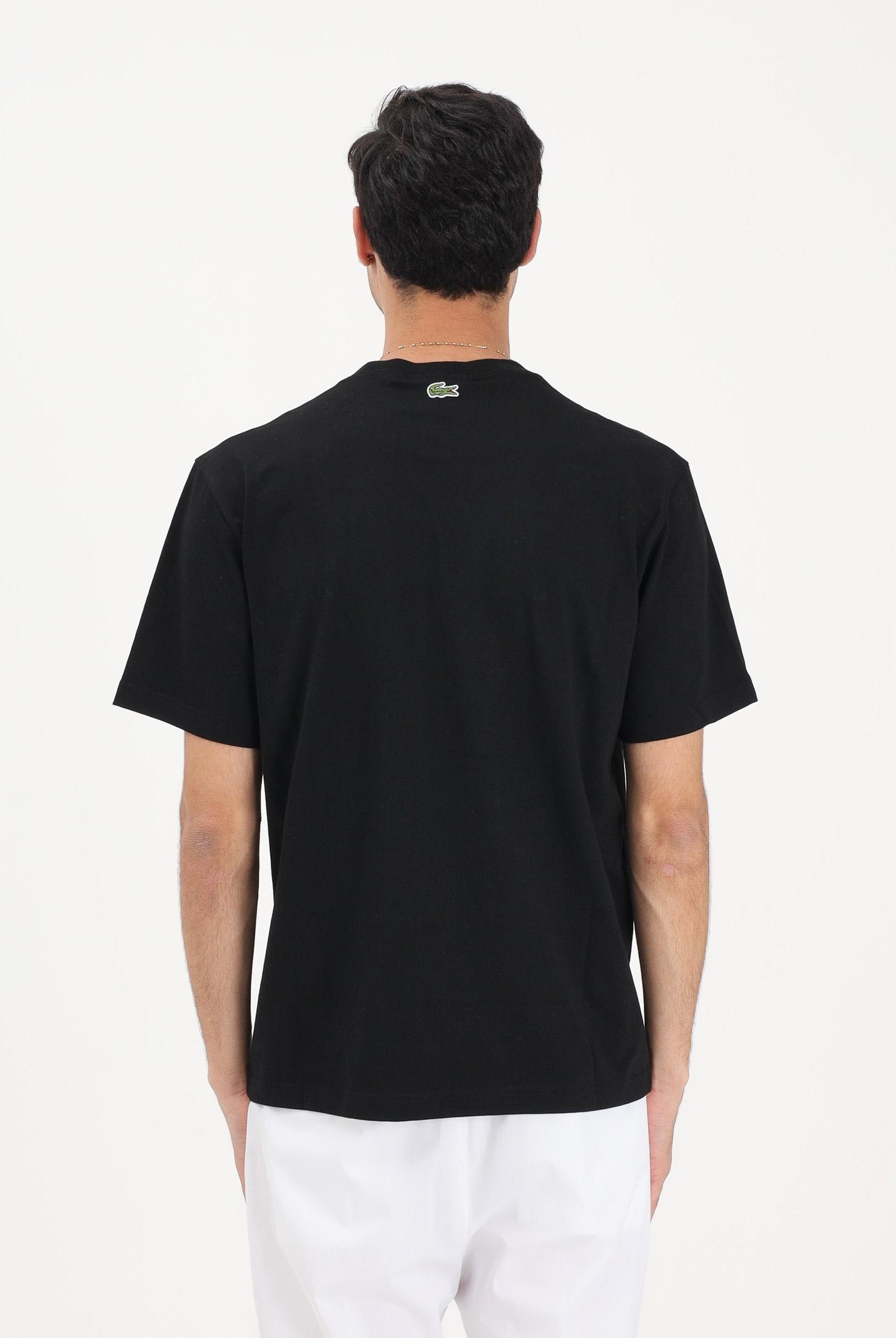 LACOSTE T-shirt a manica corta nera da uomo con stampa TH1446 031 LACOSTE