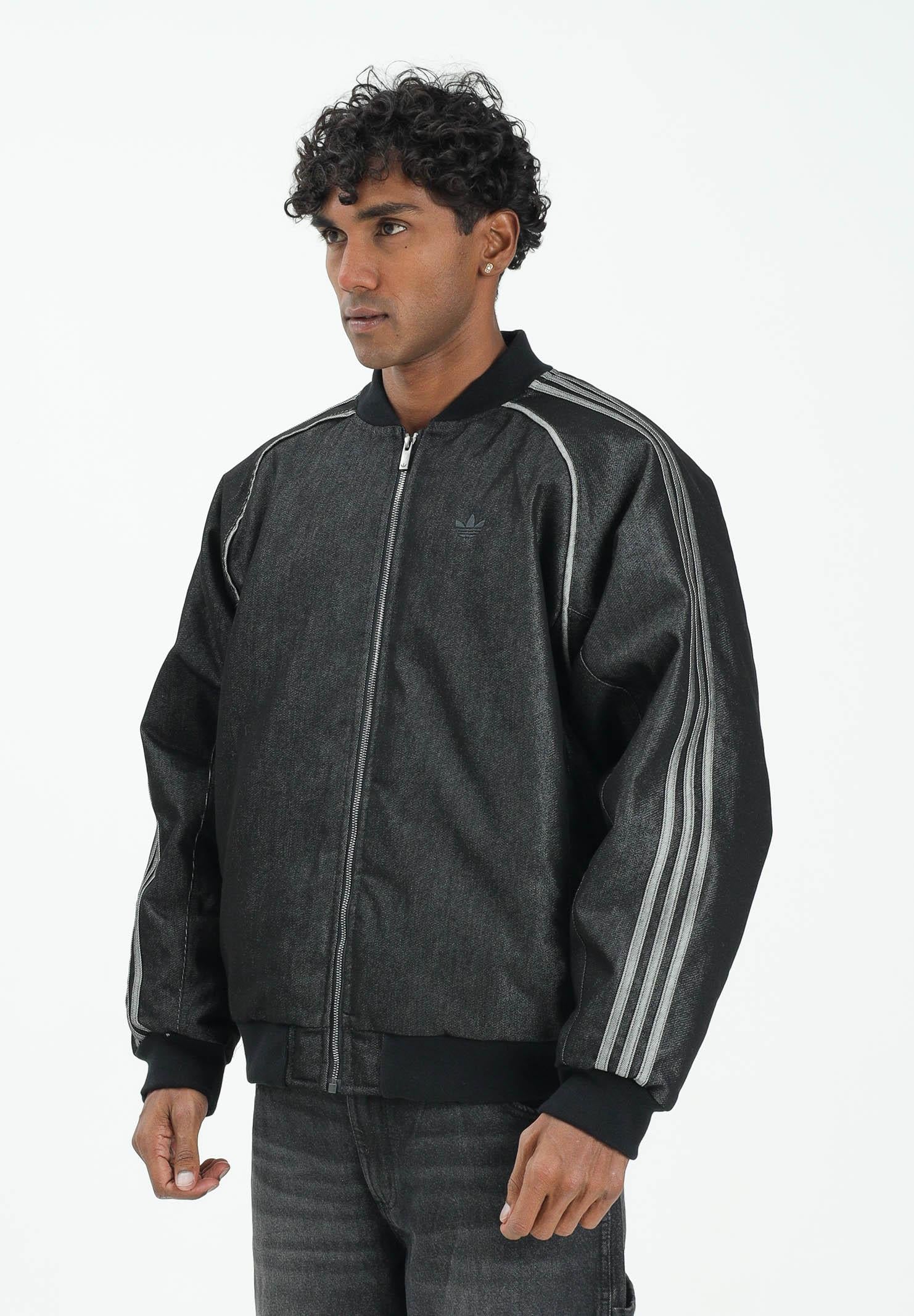 ADIDAS ORIGINALS Giubbotto di jeans in denim nero da uomo JY2796 ADIDAS ORIGINALS