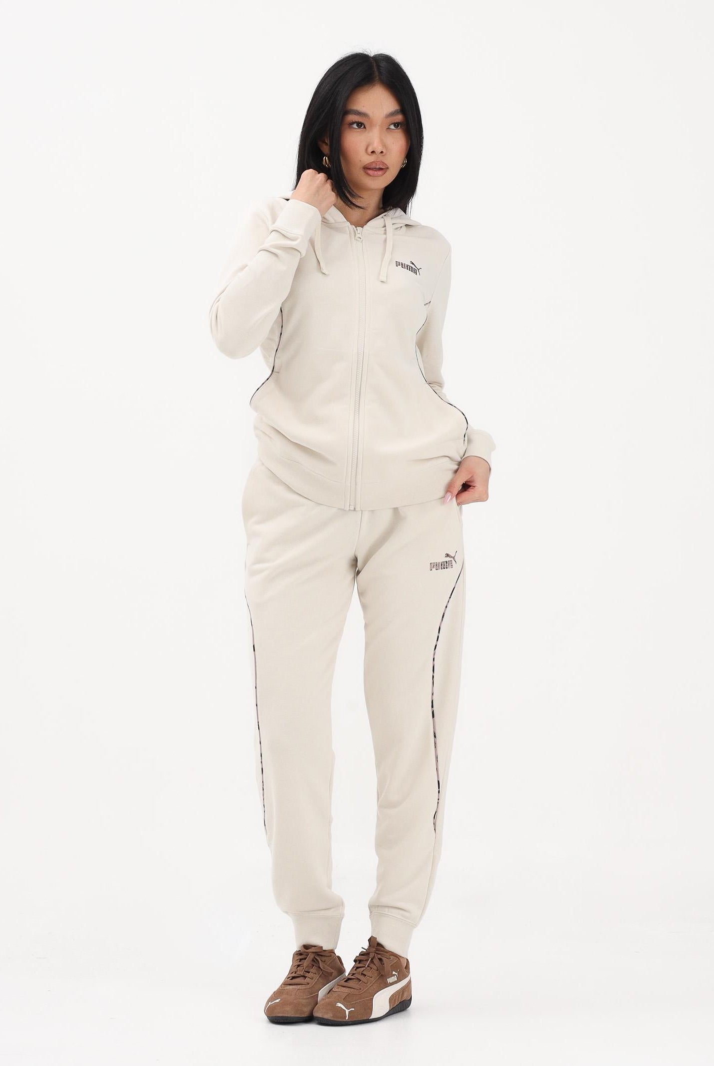 PUMA Tuta sportiva Ess+ Animal FZ panna da donna<BR/> 694708 87 PUMA