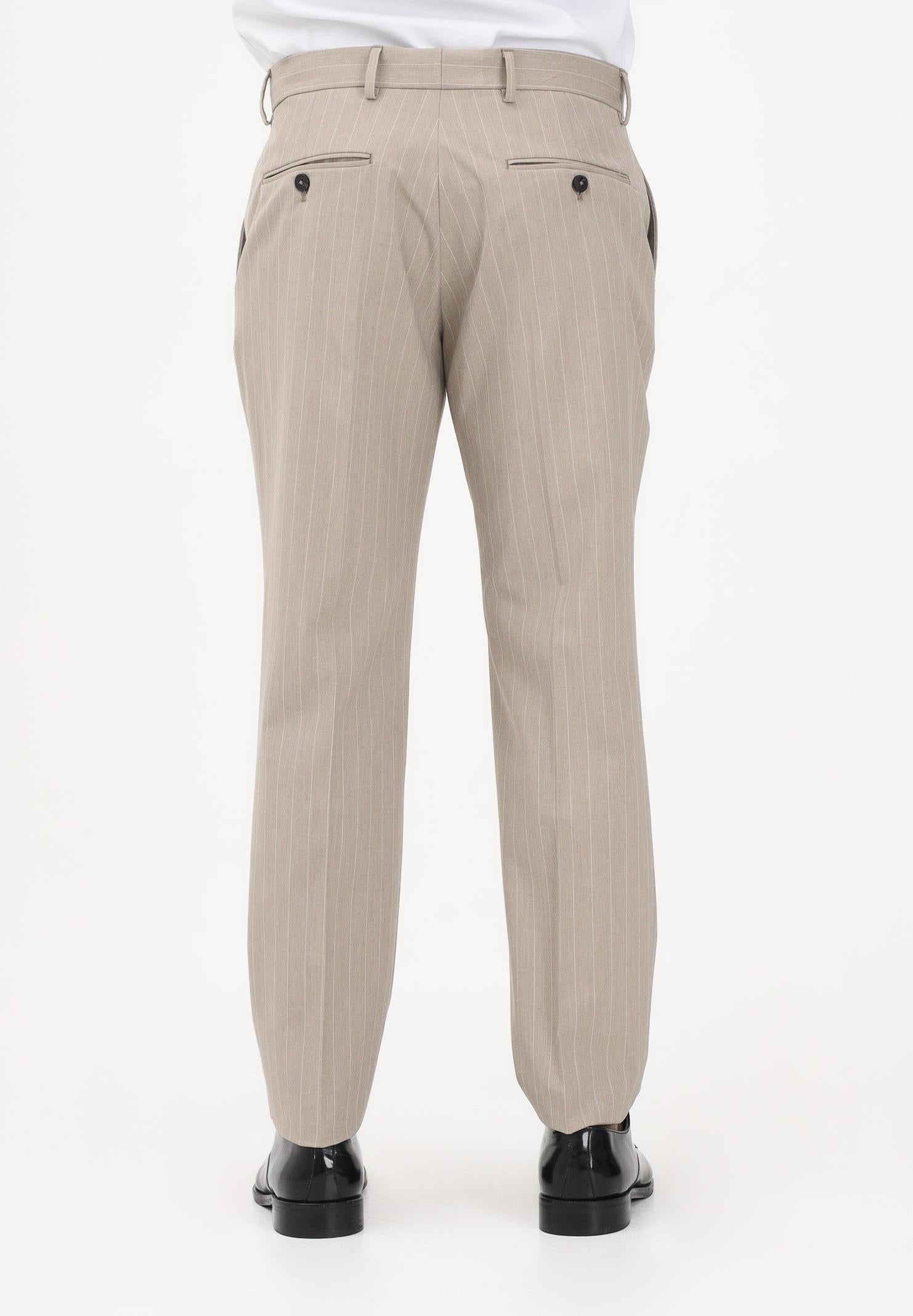 SELECTED HOMME Pantalone elegante beige da uomo con motivo gessato 16100152 SA SELECTED HOMME