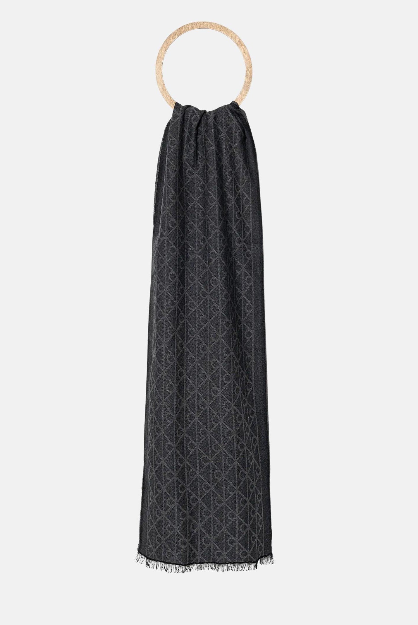 CALVIN KLEIN Pashmina grigia da donna con motivo monogram LV04D8064G UB1 CALVIN KLEIN