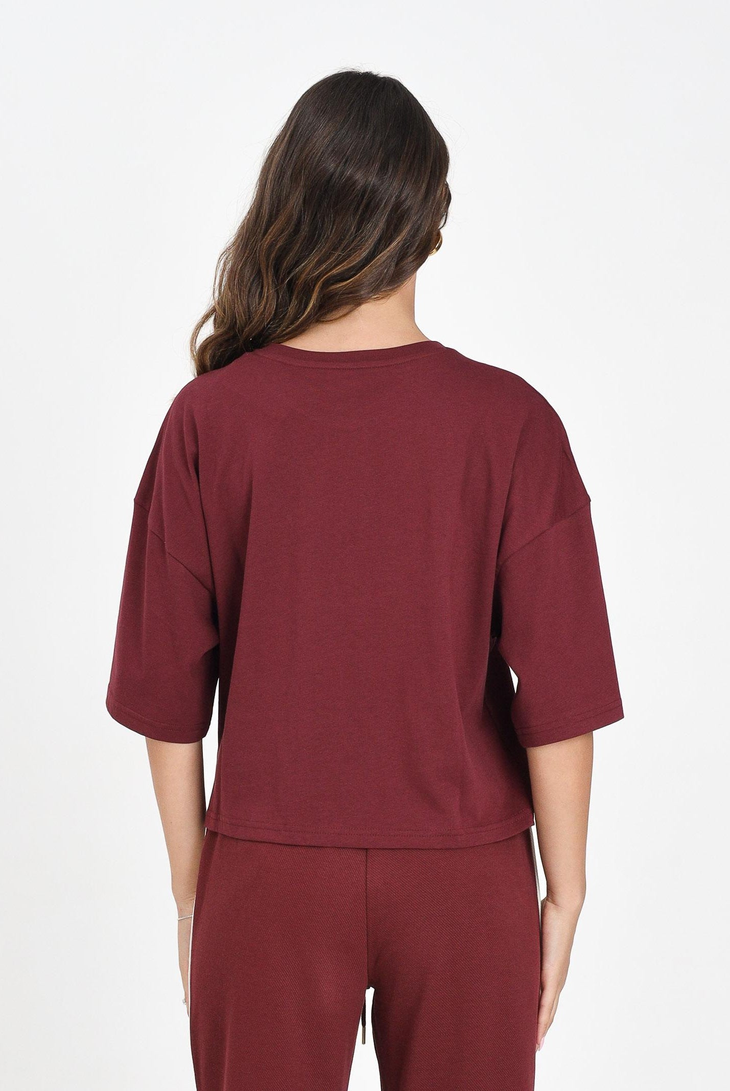 PUMA T-shirt a manica corta WARDROBE Essentials bordeaux da donna 629743 96 PUMA