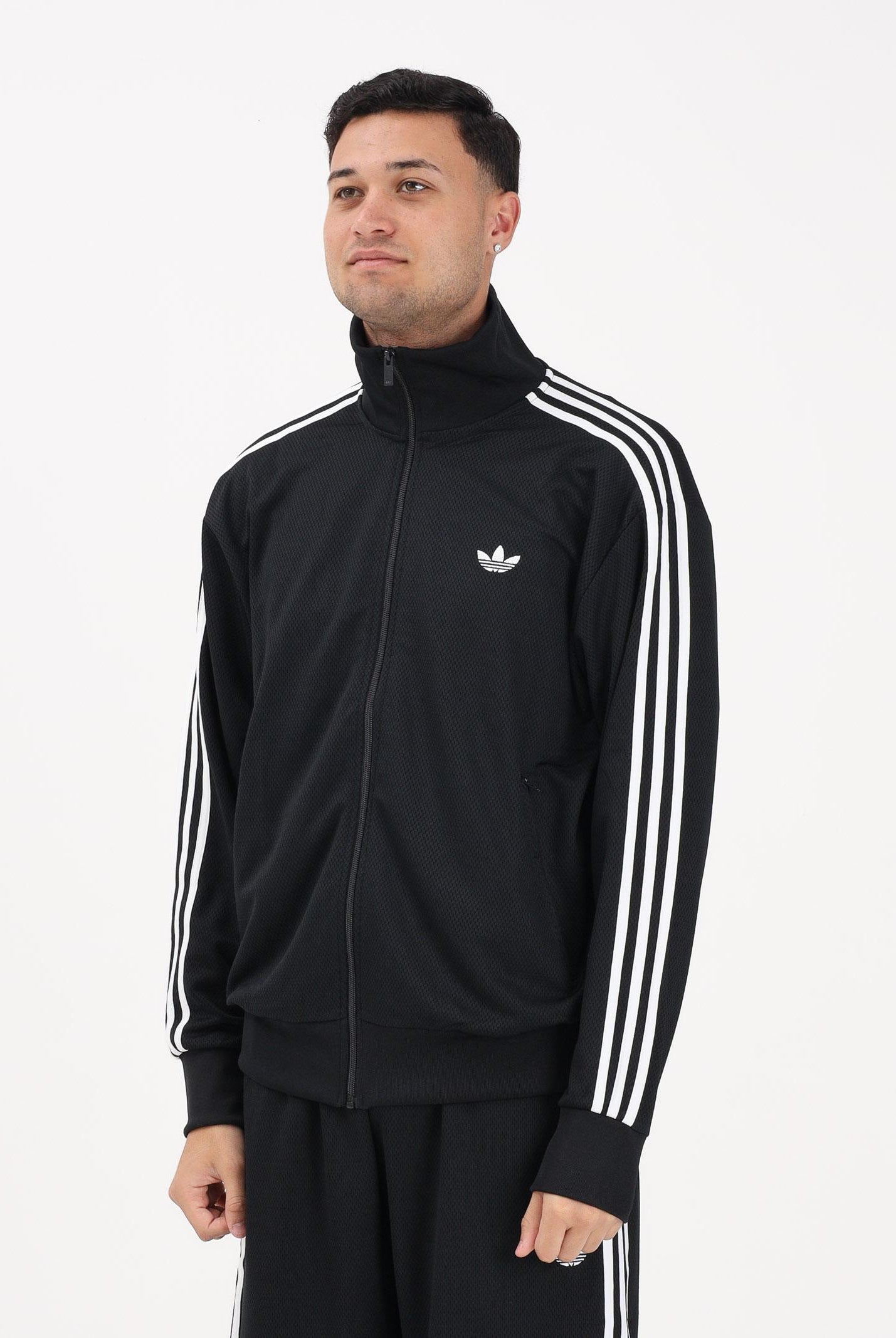 ADIDAS ORIGINALS Felpa con zip Firebird Adicolor Mesh nera da uomo KE0782 . ADIDAS ORIGINALS