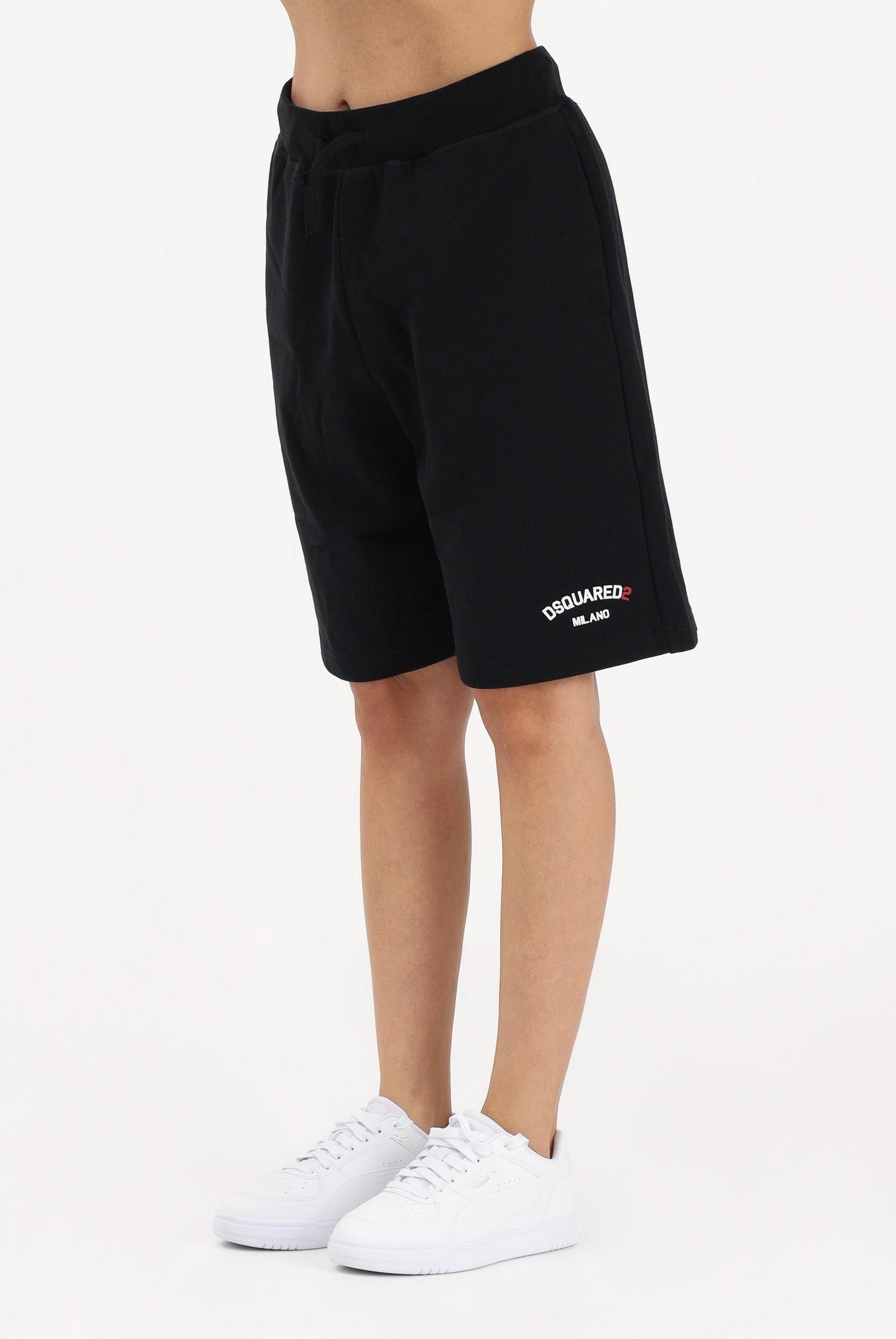 DSQUARED2 Shorts sportivo nero per donna, ragazzi e bambini con logo DQ3201D0AGU DQ900 DSQUARED2