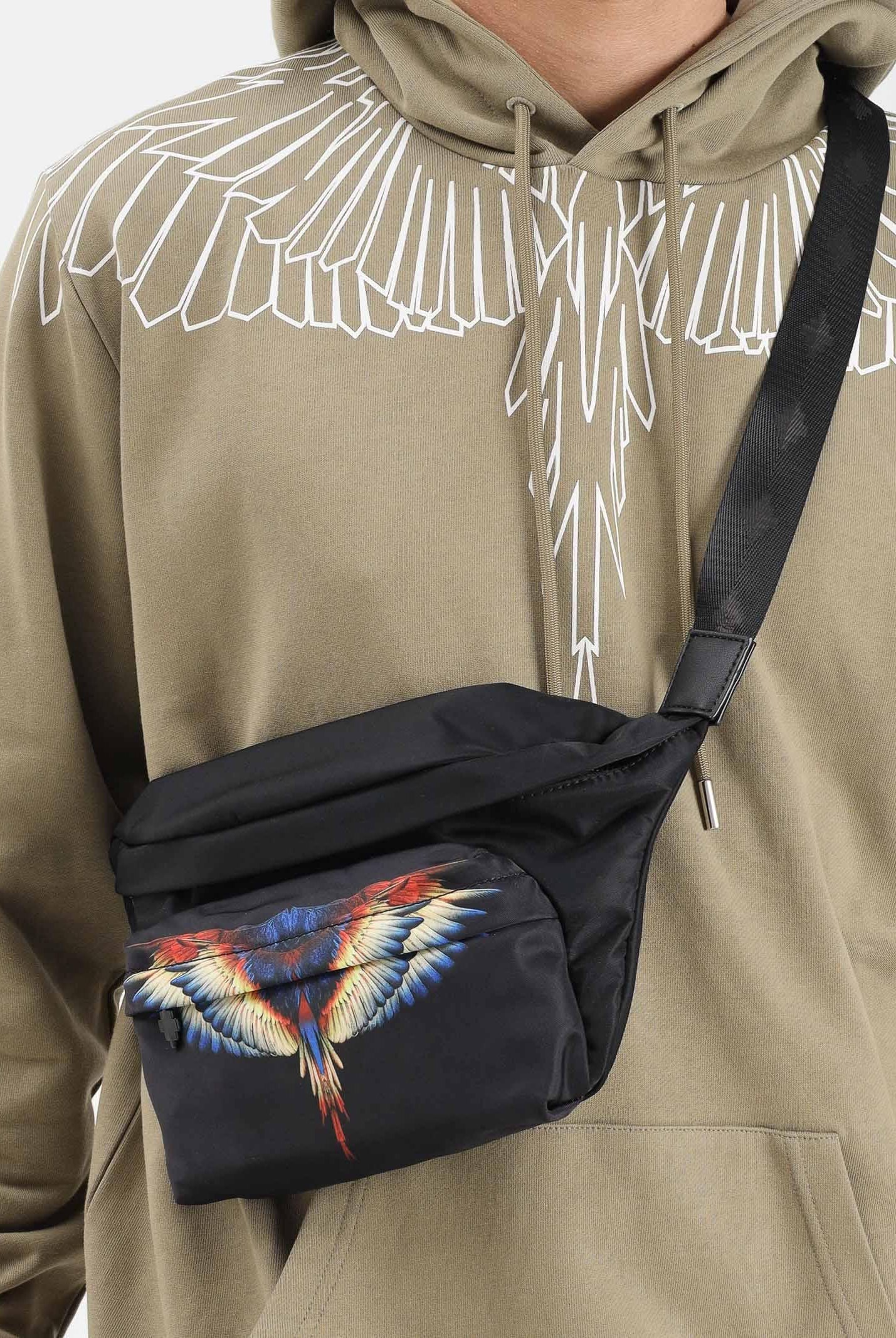 MARCELO BURLON COUNTY OF MILAN Marsupio nero da uomo con stampa COMAF250154 MARCELO BURLON COUNTY OF MILAN