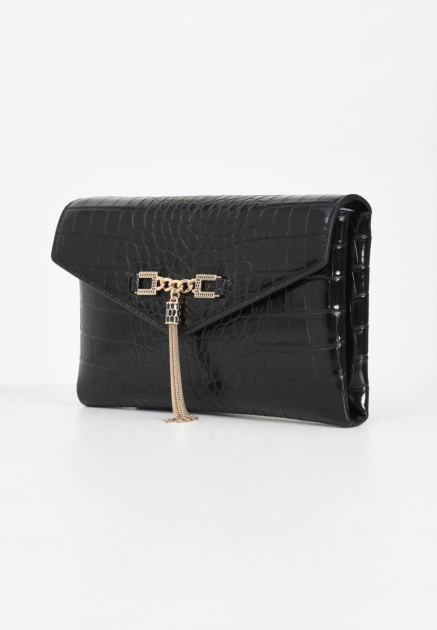 ELISABETTA FRANCHI Pochette nera da donna con logo e nappina BS56A57E2 110 ELISABETTA FRANCHI