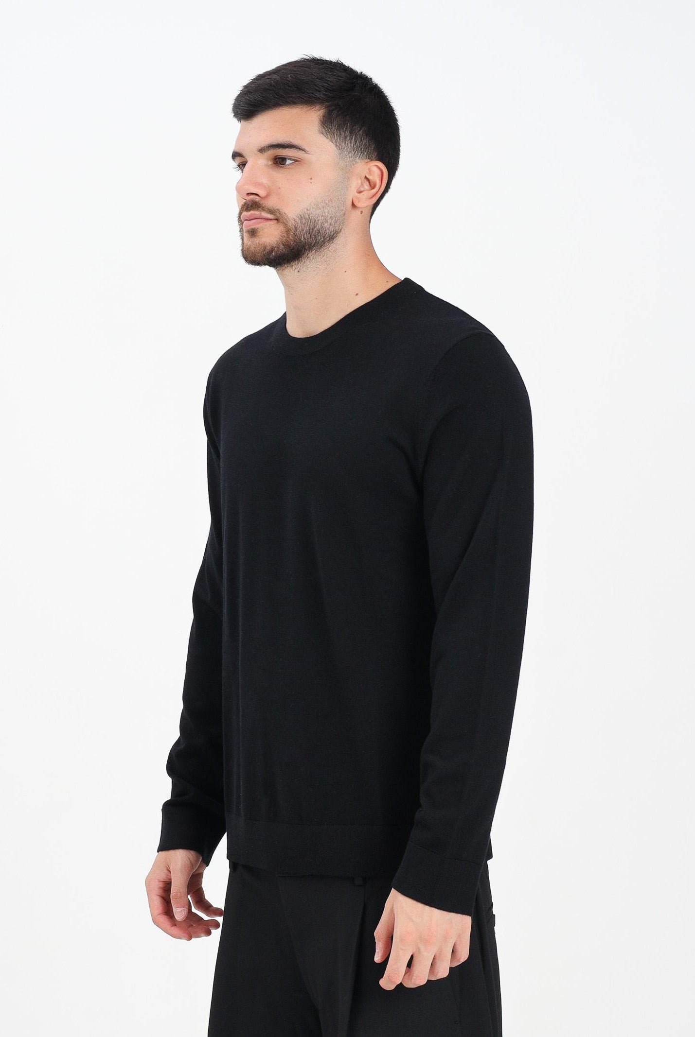 SELECTED HOMME Maglioncino girocollo nero da uomo 16094647 Black SELECTED HOMME