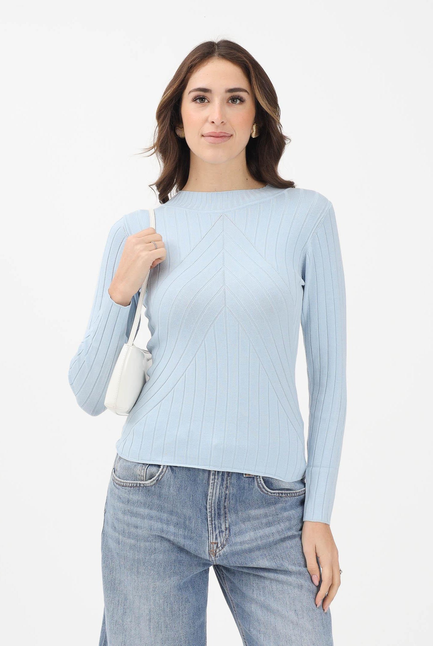 JDY Maglioncino girocollo celeste da donna 15207694 CABL JDY