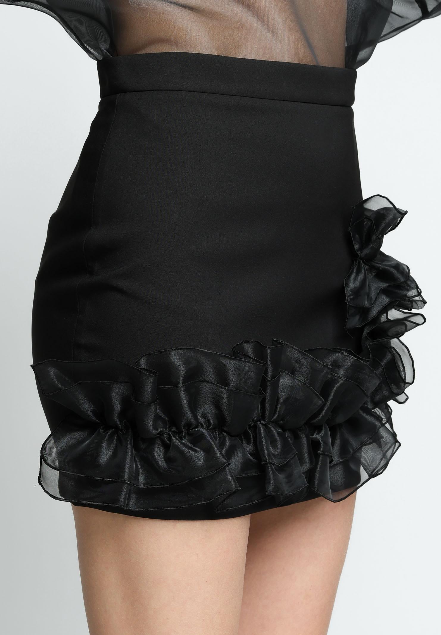 SANTAS Gonna corta CHANTILLY nera da donna PV2502 NERO SANTAS