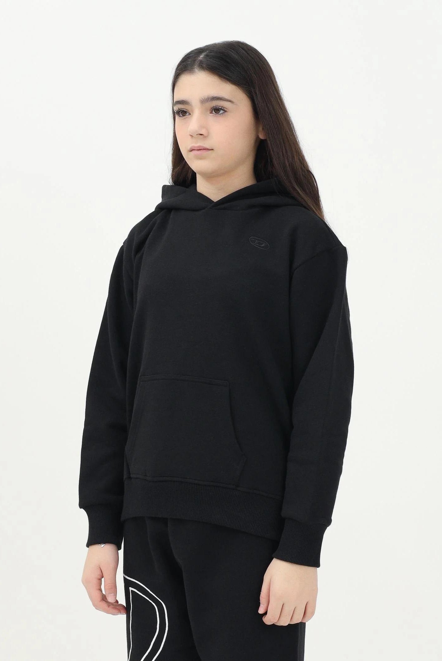 DIESEL Felpa con cappuccio Smacshoodmegovald nera per donna, ragazzi e bambini J022750GYCJ K900 DIESEL