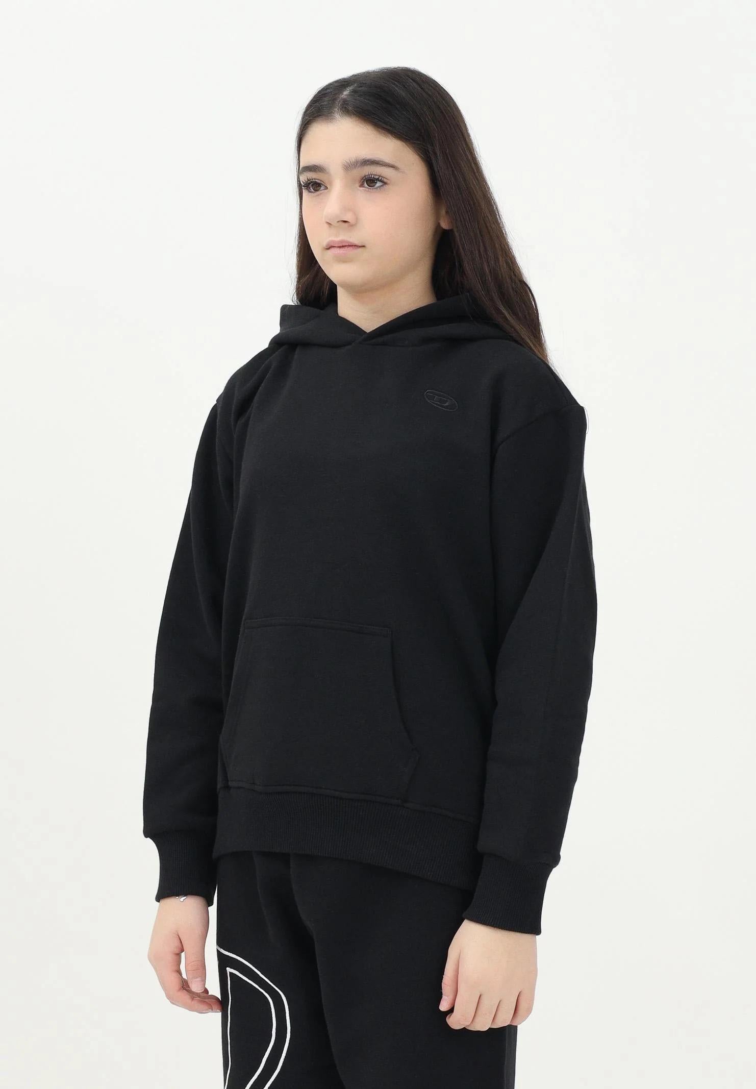 DIESEL Felpa con cappuccio Smacshoodmegovald nera per donna, ragazzi e bambini J022750GYCJ K900 DIESEL