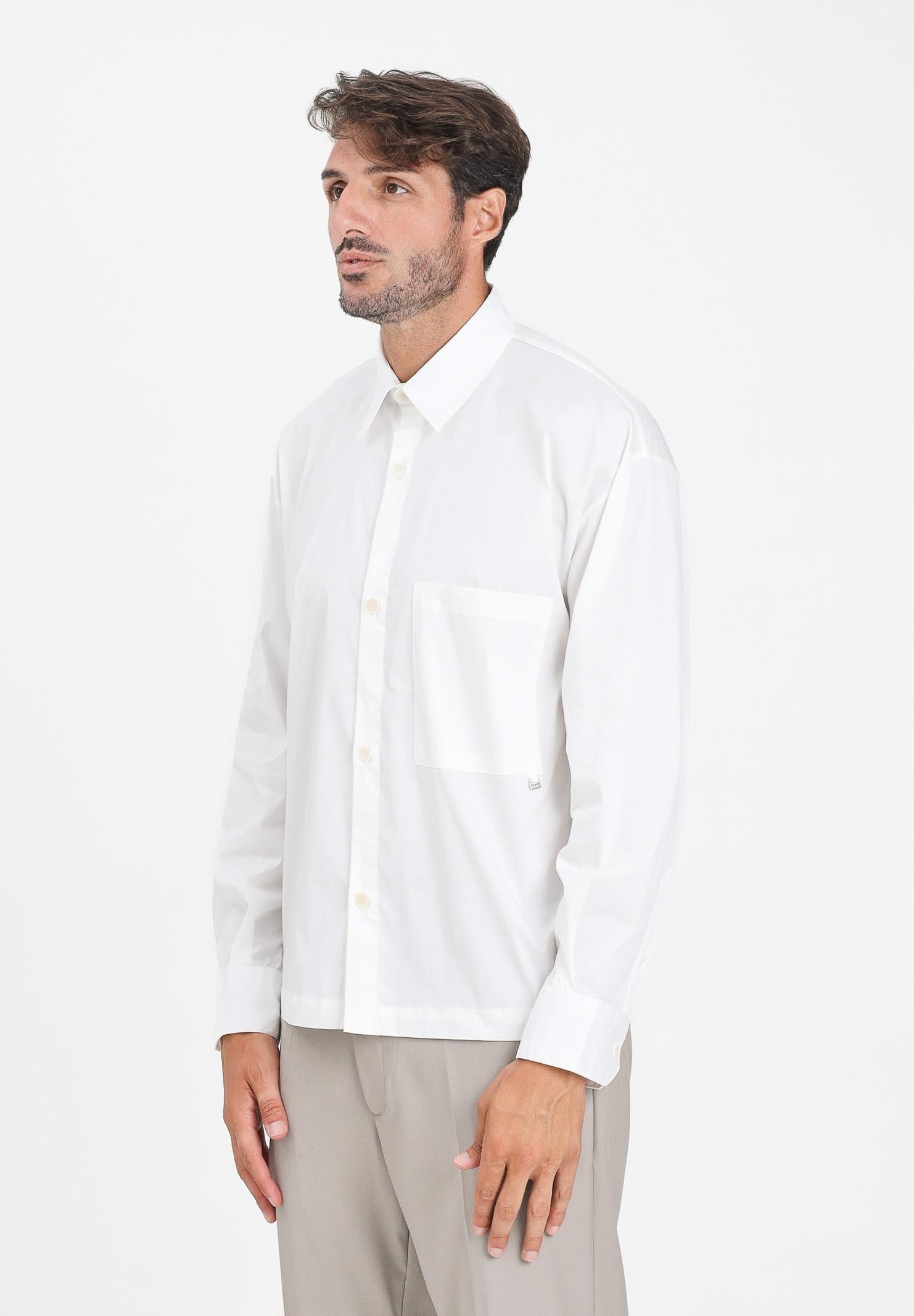 I'M BRIAN Camicia a manica lunga bianca da uomo con tasca CA3422 002 I'M BRIAN