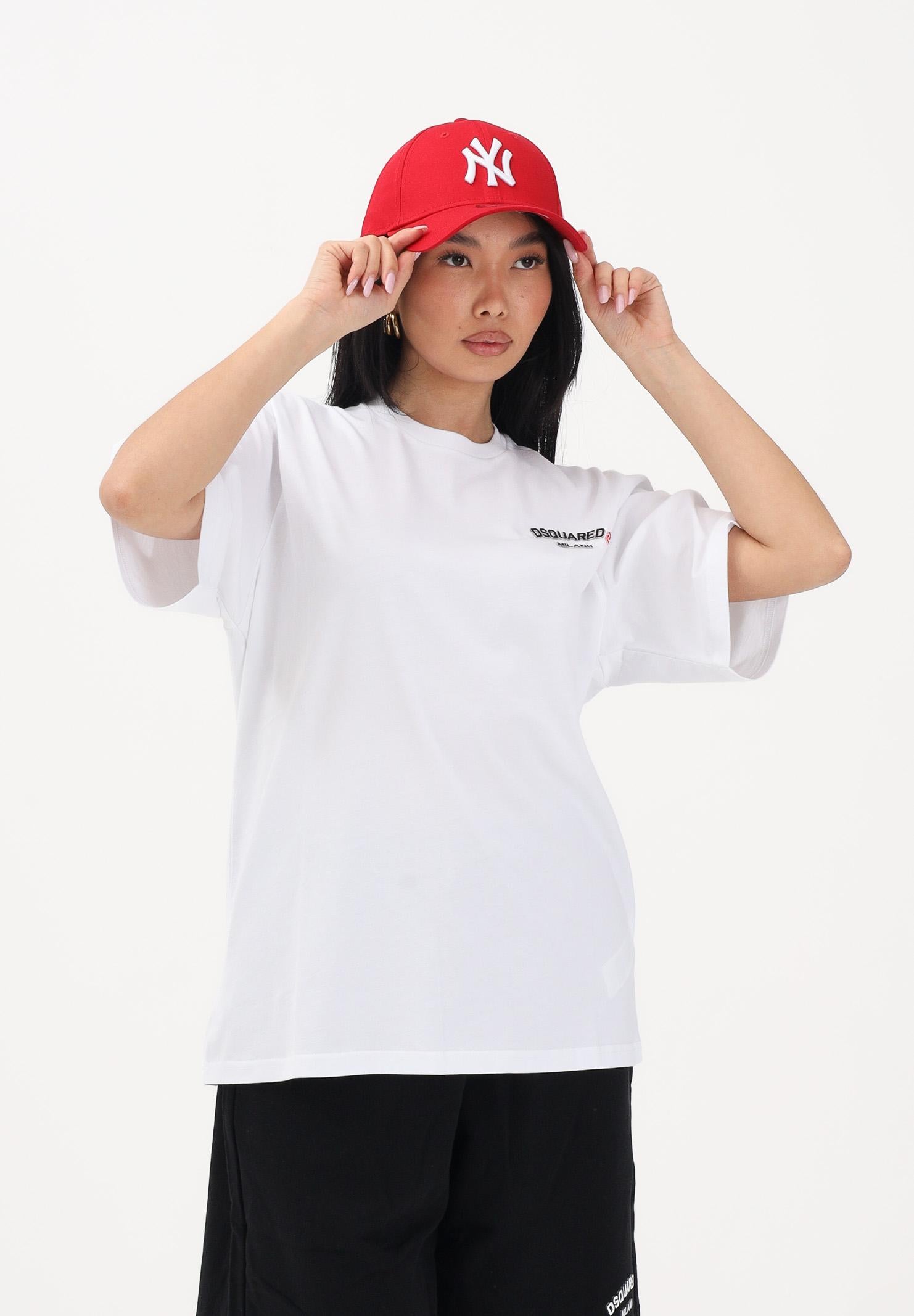 DSQUARED2 T-shirt a manica corta bianca per donna, ragazzi e bambini con logo DQ3169D0AAP DQ100 DSQUARED2