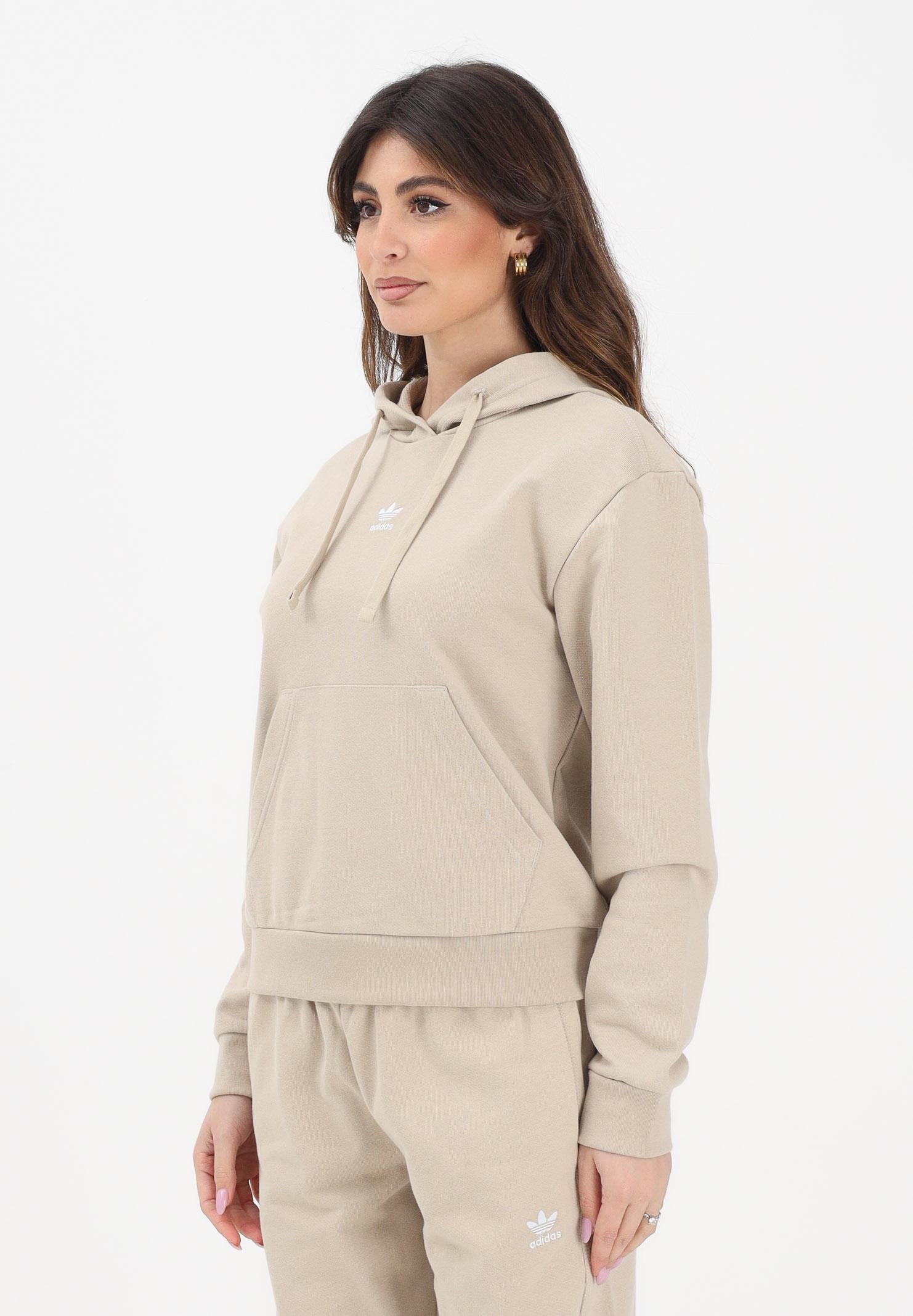 ADIDAS ORIGINALS Felpa con cappuccio ESSENTIALS FRENCH TERRY beige da donna KE1241 . ADIDAS ORIGINALS