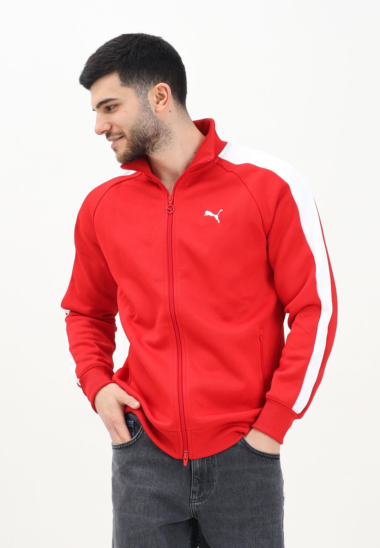PUMA Felpa con zip T7 ALWAYS ON rossa da uomo 629587 11 PUMA