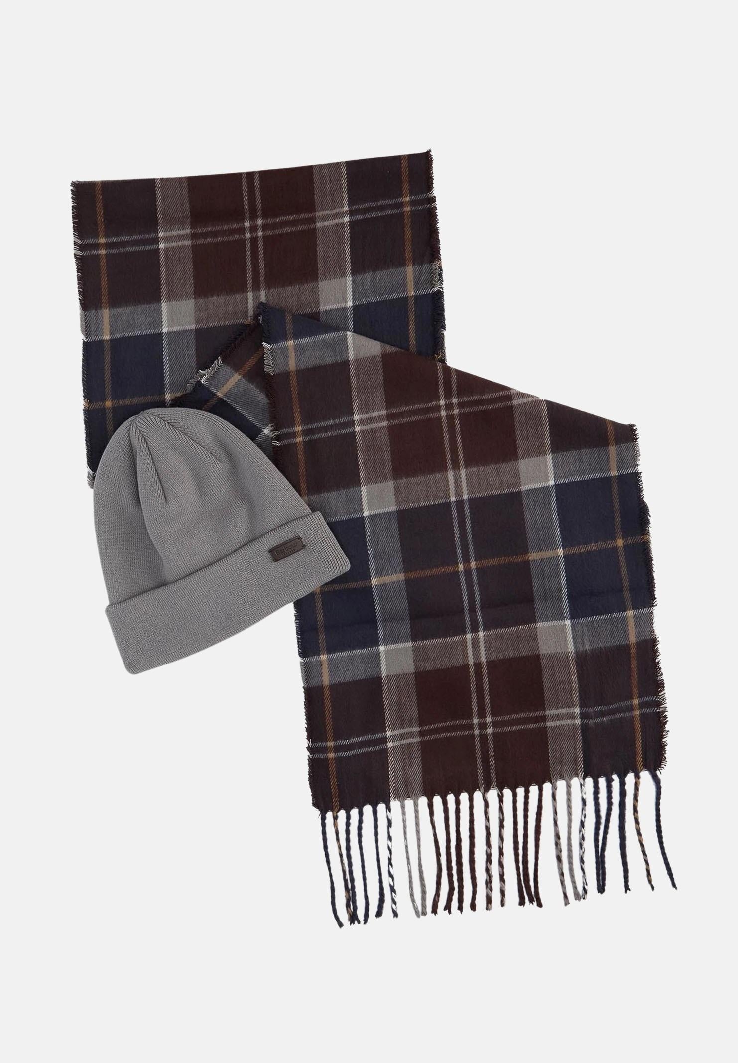 BARBOUR Set regalo con berretto Swinton e sciarpa Galingale grigio per uomo e donna 252MMGS0079 TN38 BARBOUR