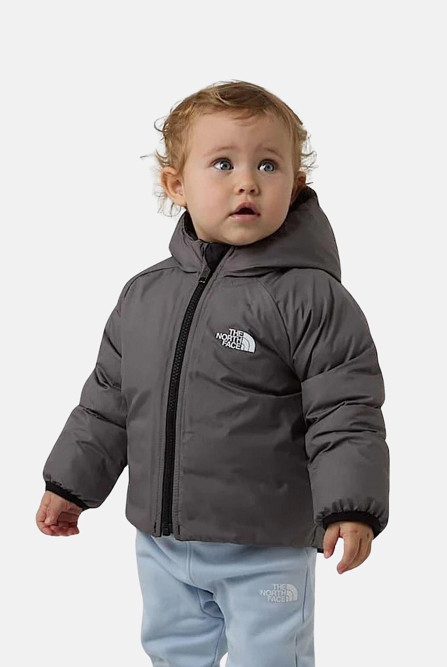THE NORTH FACE Piumino reversibile Perrito nero e grigio da neonato NF0A88W3WOO1 . THE NORTH FACE