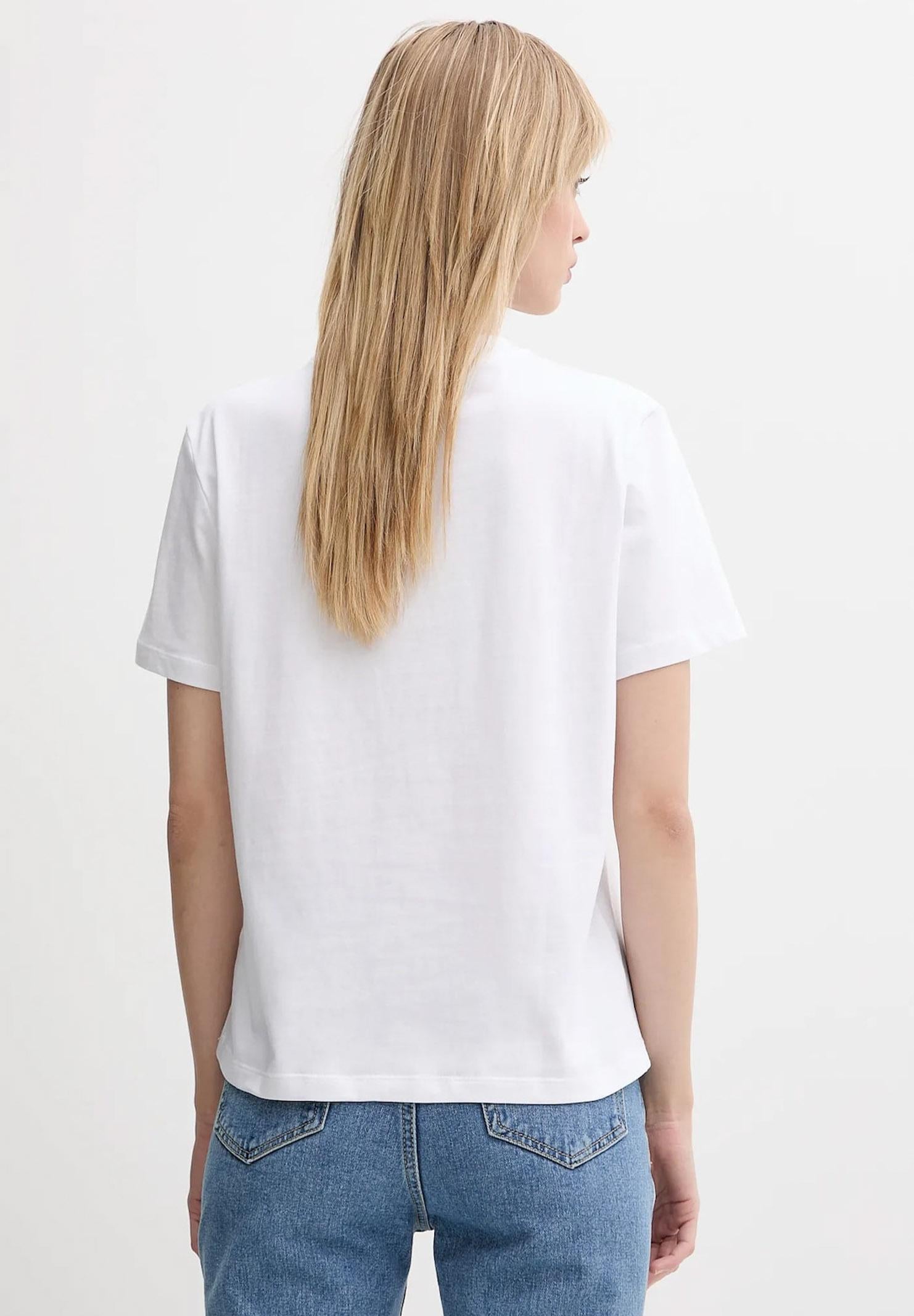 CALVIN KLEIN JEANS T-shirt a manica corta bianca da donna con logo LV047B865GYAA CALVIN KLEIN JEANS