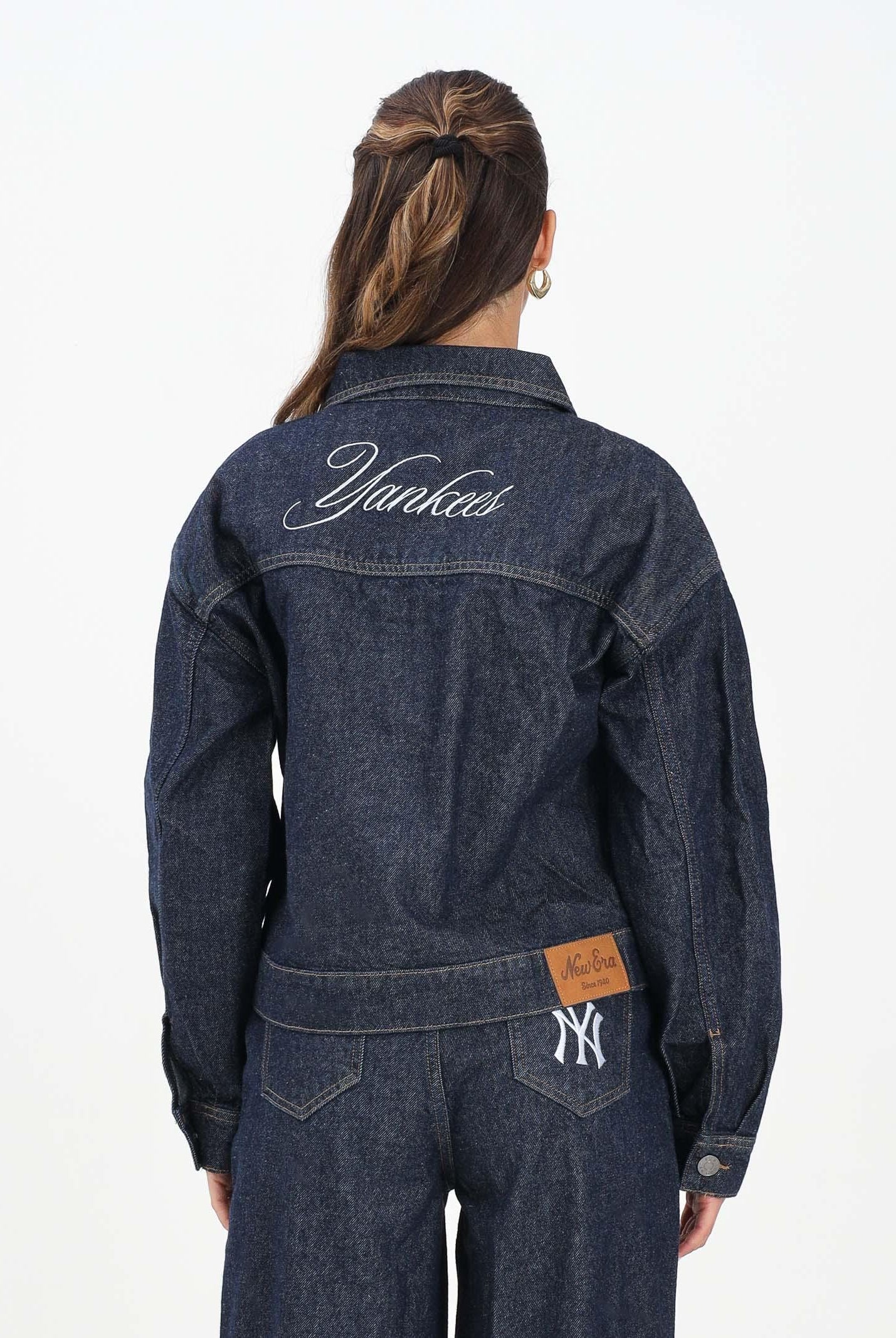 NEW ERA Giubbotto di jeans New York Yankees MLB in denim scuro da donna 60684457 NEW ERA