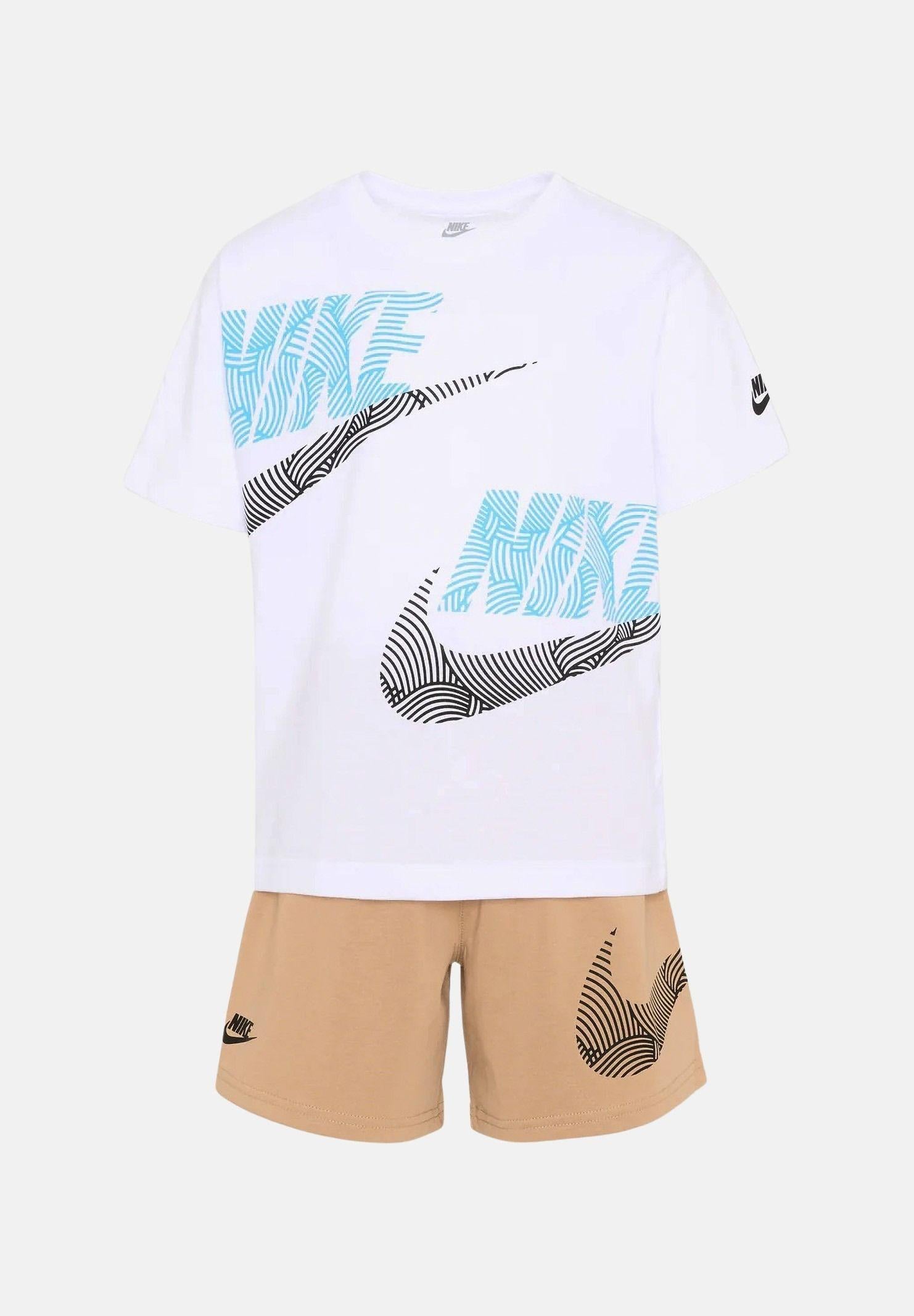 NIKE Completino Sportswear In The Zone bianco e beige da bambino 86N737 X0L NIKE
