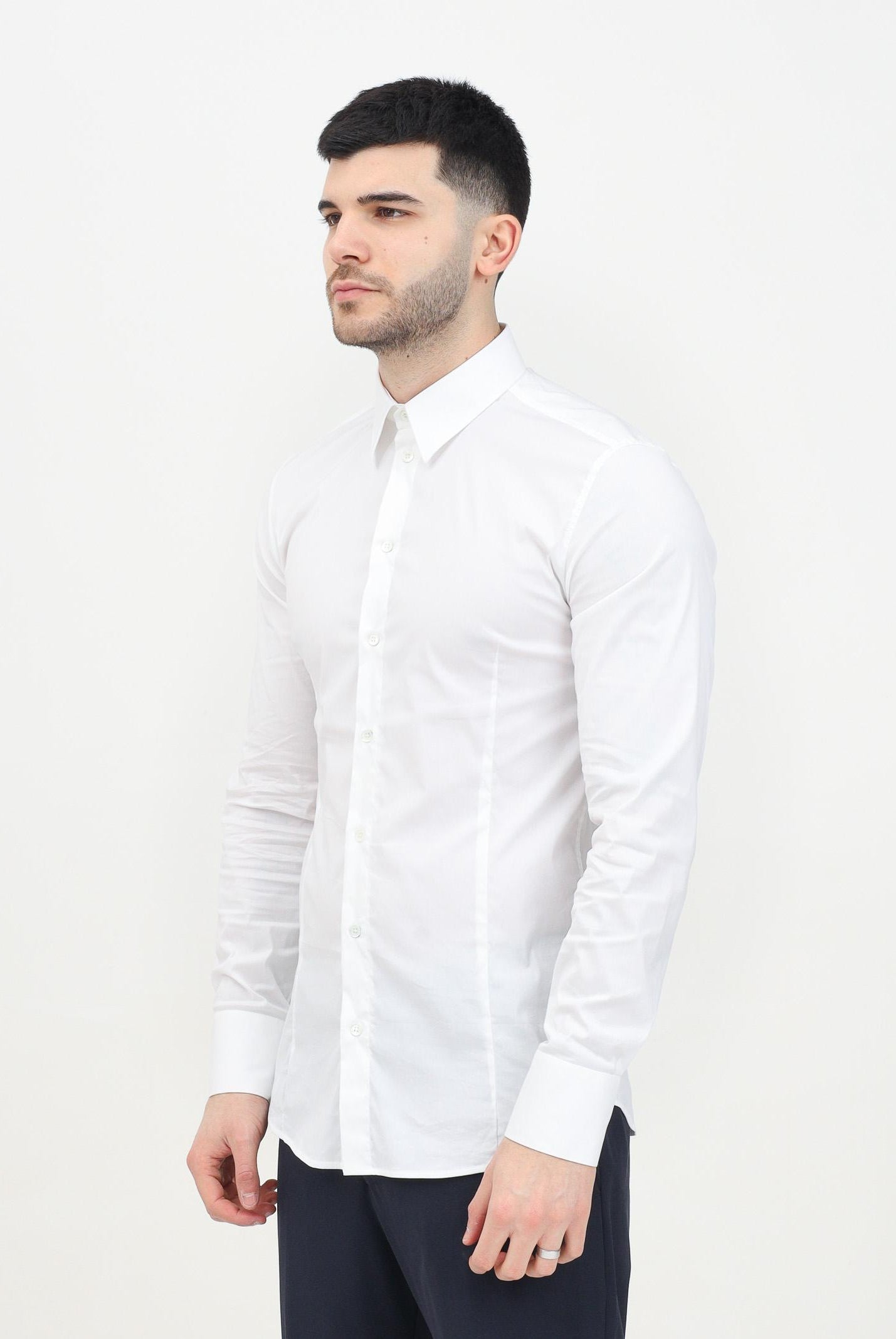 Camicia a manica lunga bianca da uomo 5C0017/A01 W103 PATRIZIA PEPE