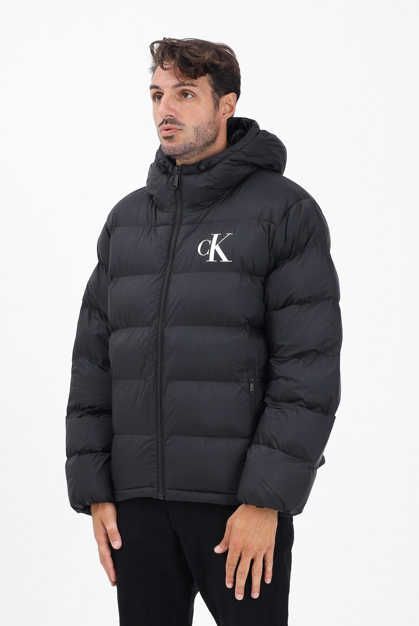 CALVIN KLEIN JEANS Piumino nero da uomo con logo LV04RD528GUB1  CALVIN KLEIN JEANS