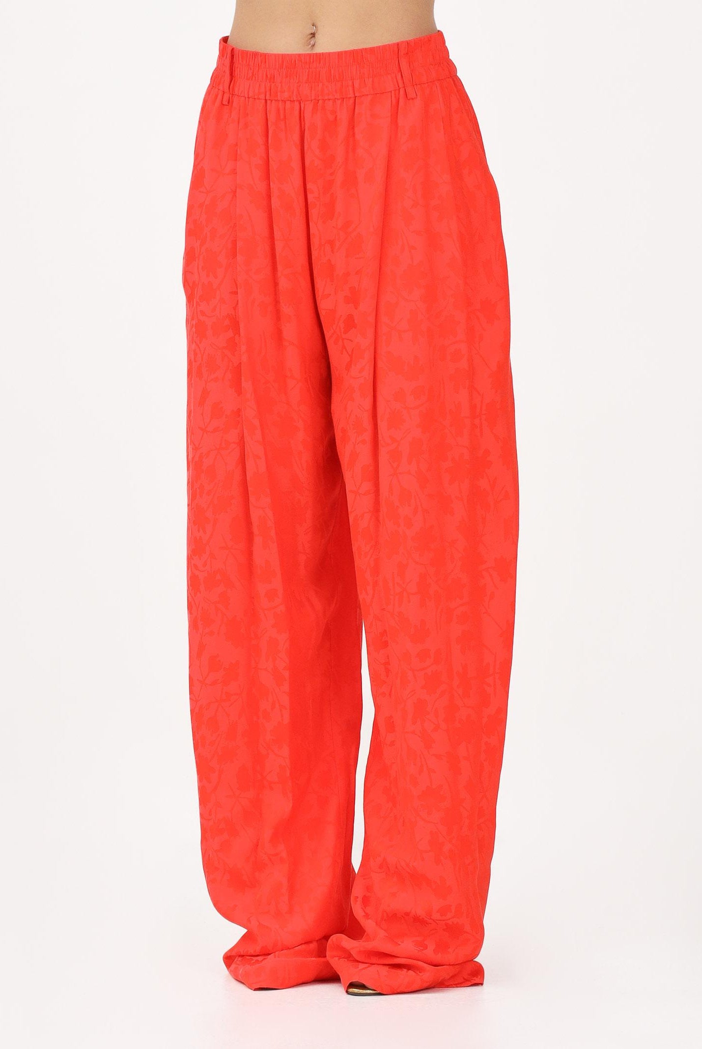 PINKO Pantalone arancione da donna in jacquard floreale 106802A3AN A99 PINKO