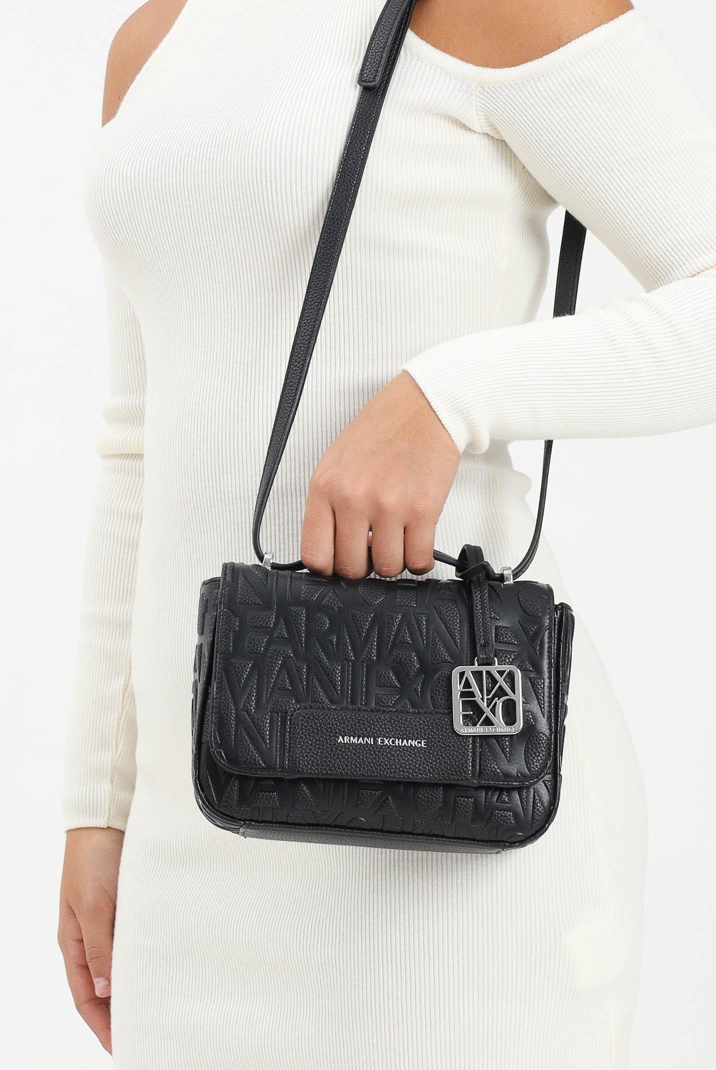 ARMANI EXCHANGE Borsa a tracolla nera da donna con logo XW001577AF15774 UC001 ARMANI EXCHANGE