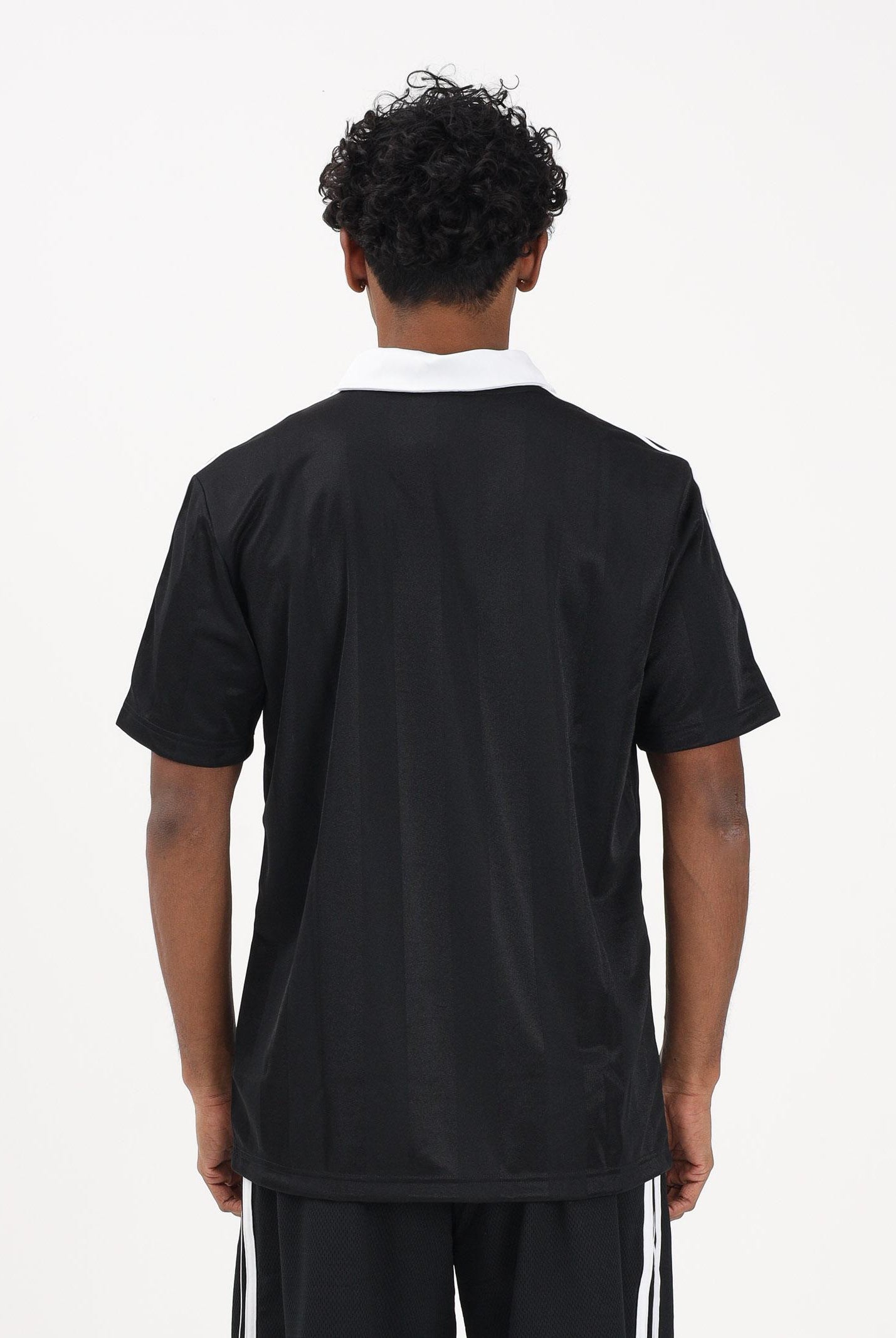ADIDAS ORIGINALS Polo a manica corta Archive Collar Engineered Jersey nera da uomo KE3584 . ADIDAS ORIGINALS