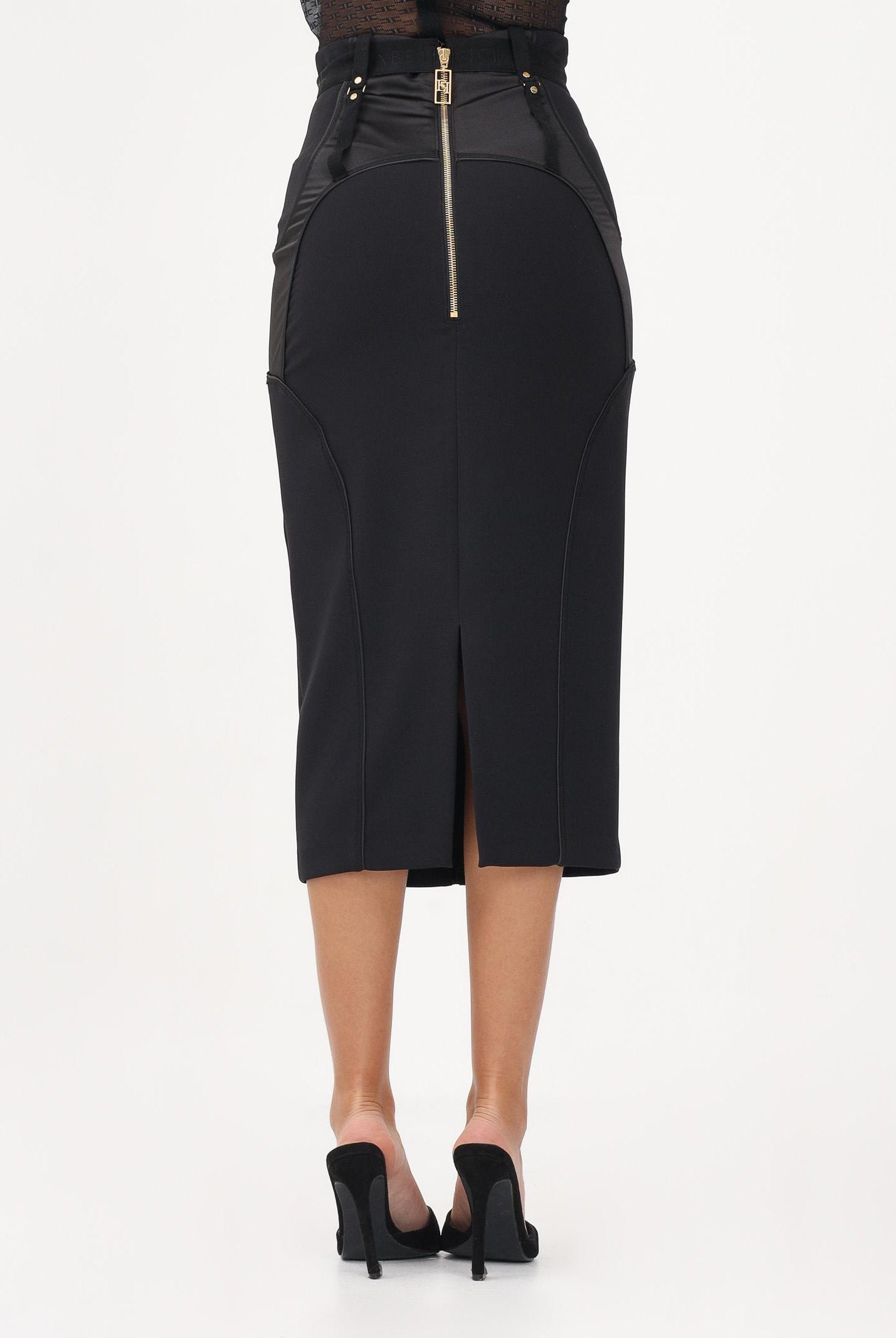 ELISABETTA FRANCHI Gonna midi nera da donna dalla costruzione a bustier GO14862E2 110 ELISABETTA FRANCHI