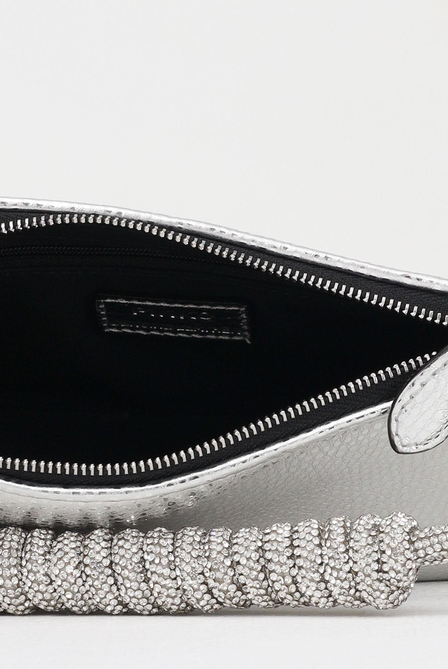 PINKO Borsa a spalla Mini Half Moon Baguette argento da donna 105915A2WD ZZFN PINKO