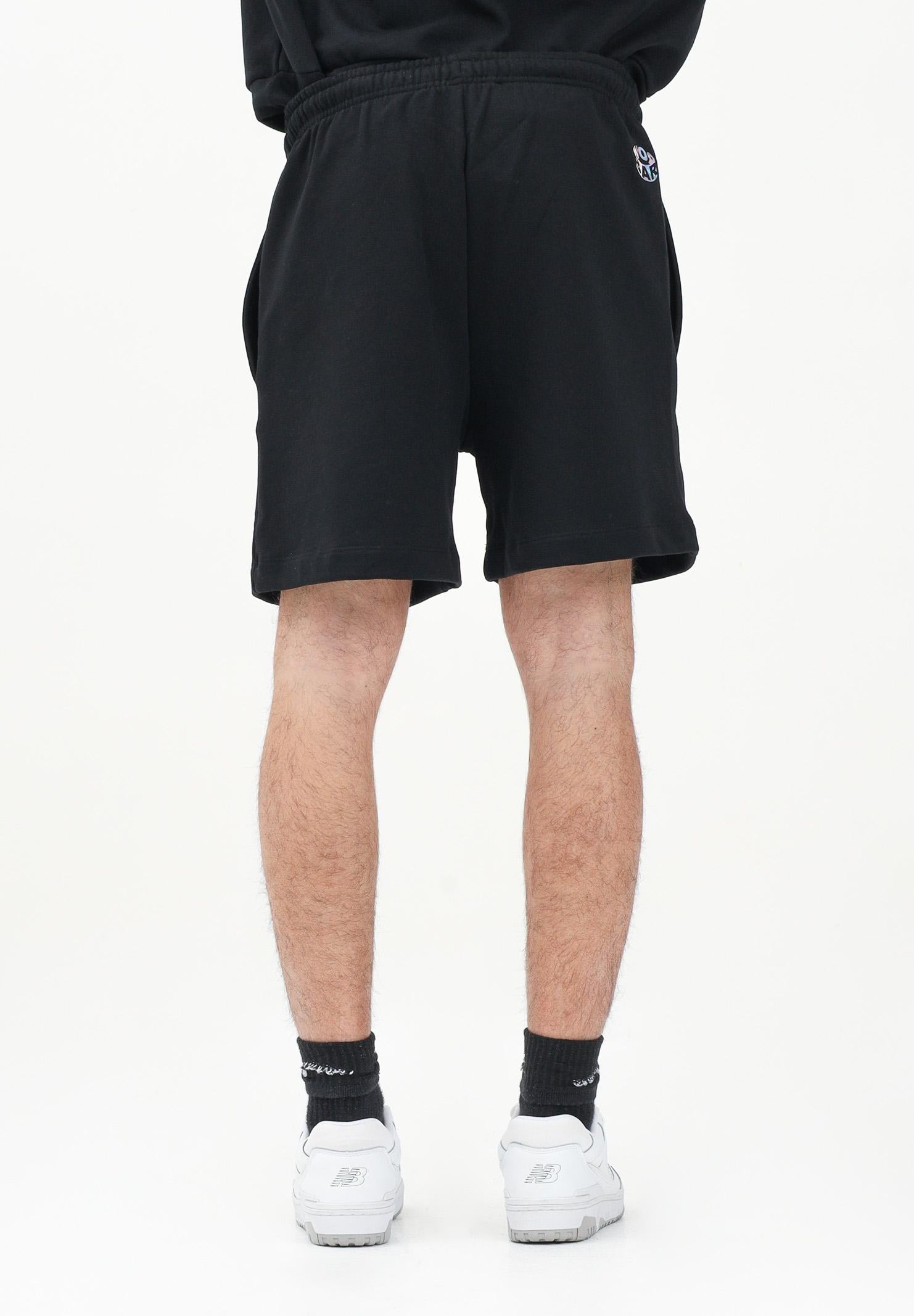 BARROW Shorts sportivo nero per uomo e donna con stampa logo S5BWUABE089 110 BARROW