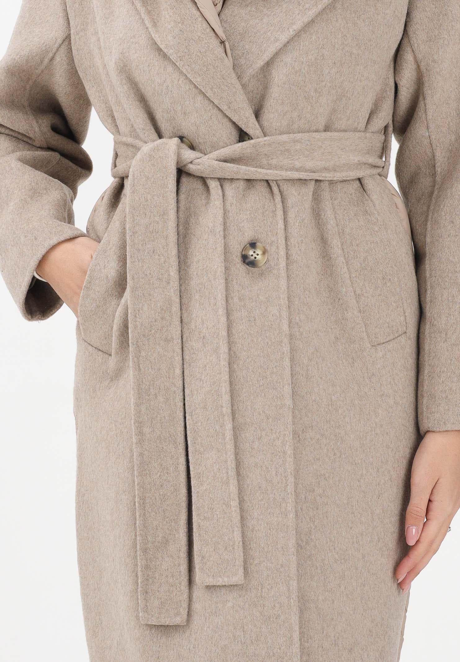 VICOLO Cappotto beige da donna con dettagli trapuntati TF0028 BE VICOLO