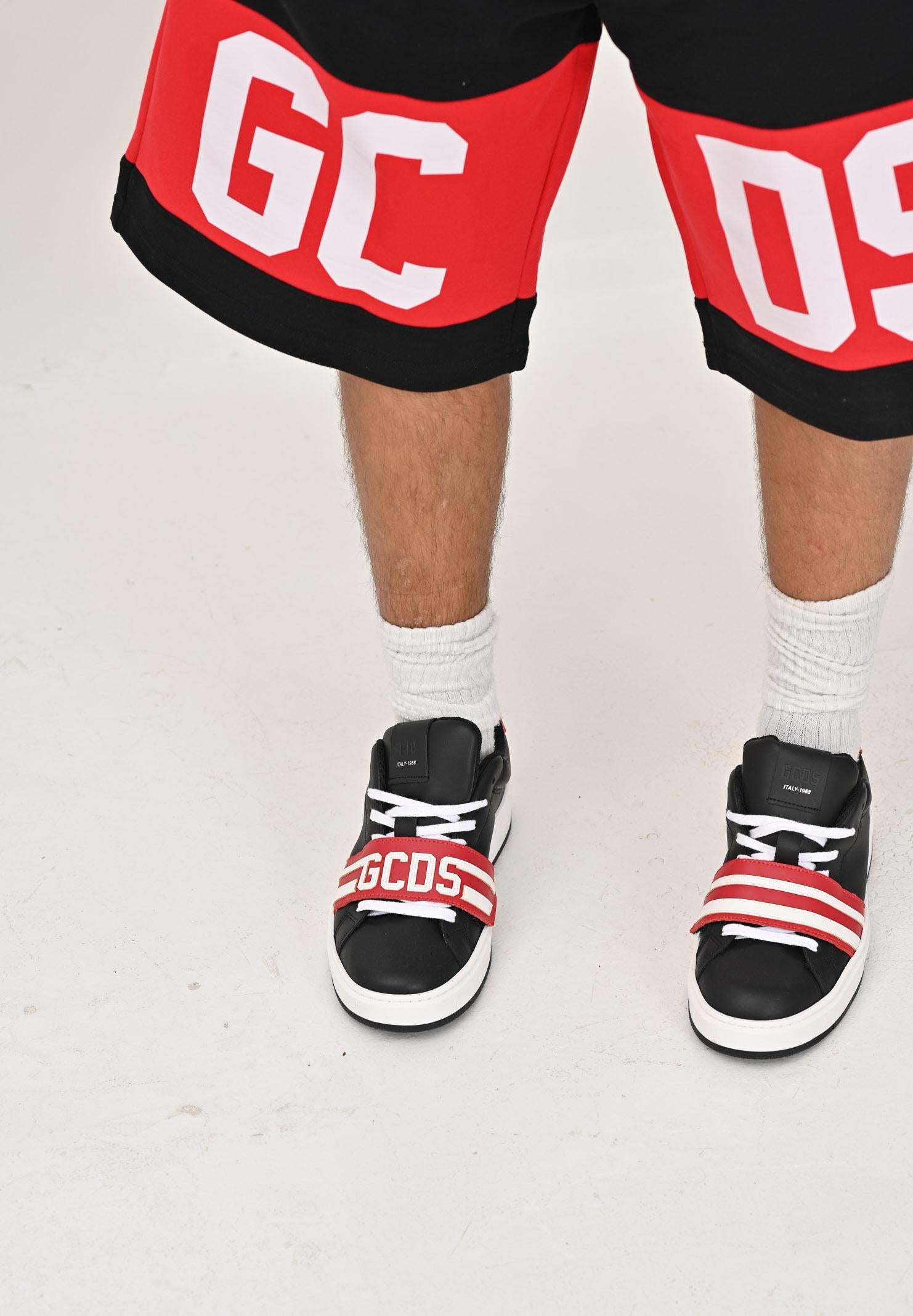 GCDS Sneakers nere da uomo con fascia a strappo logata B1EU4204AF2 45 GCDS