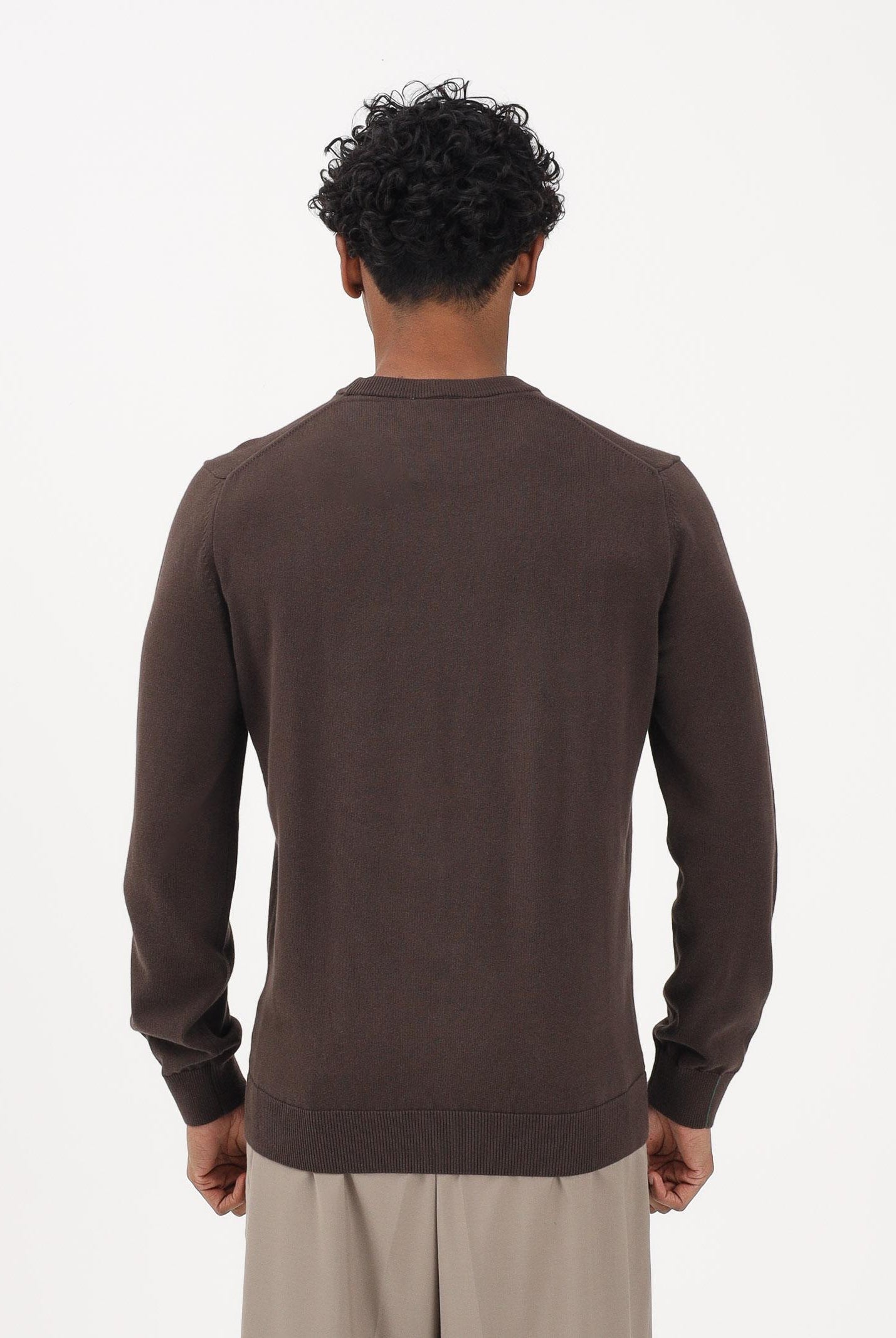 LACOSTE Maglioncino girocollo marrone da uomo AH1985 3LA LACOSTE