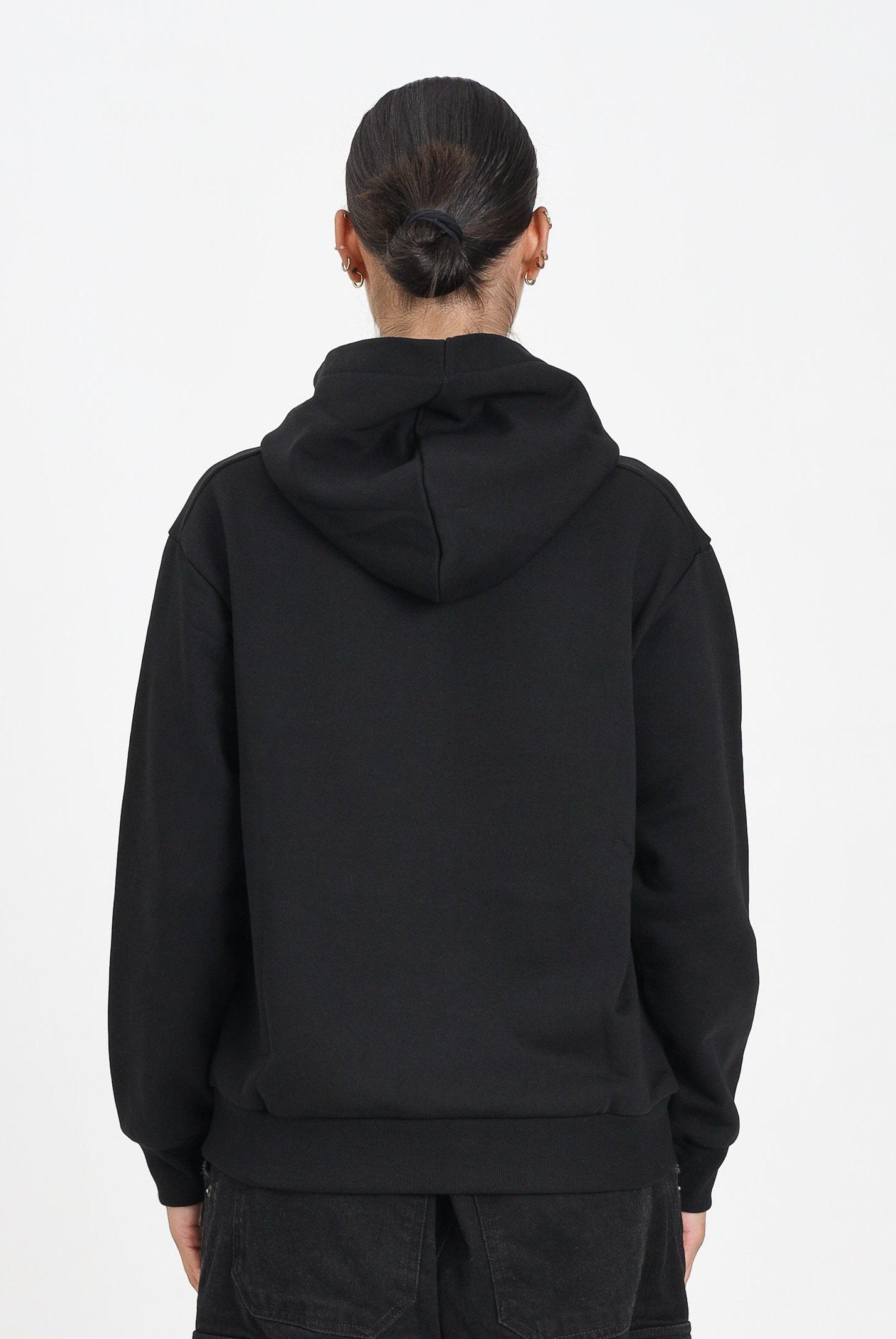 MARNI Felpa con cappuccio nera per donna, ragazzi e bambini rifinita da logo Patch Marni ricamato M01266M00V0 0M90D MARNI