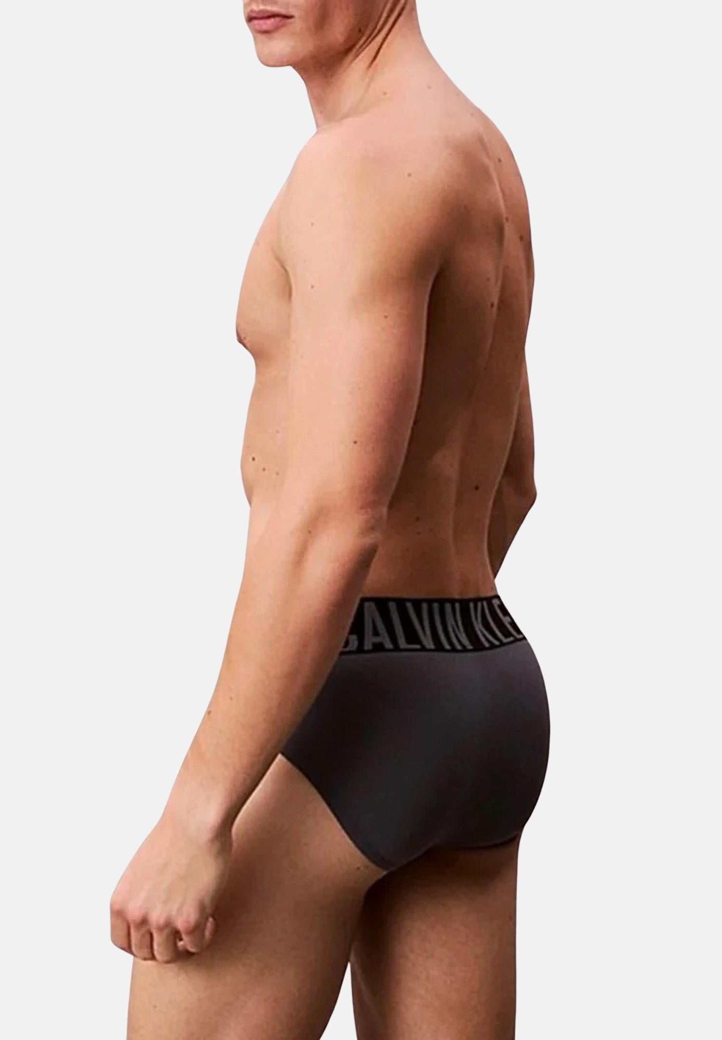 CALVIN KLEIN Set da 3 slip verde acqua, nero e grigio scuro da uomo 000NB3607A ZDB CALVIN KLEIN