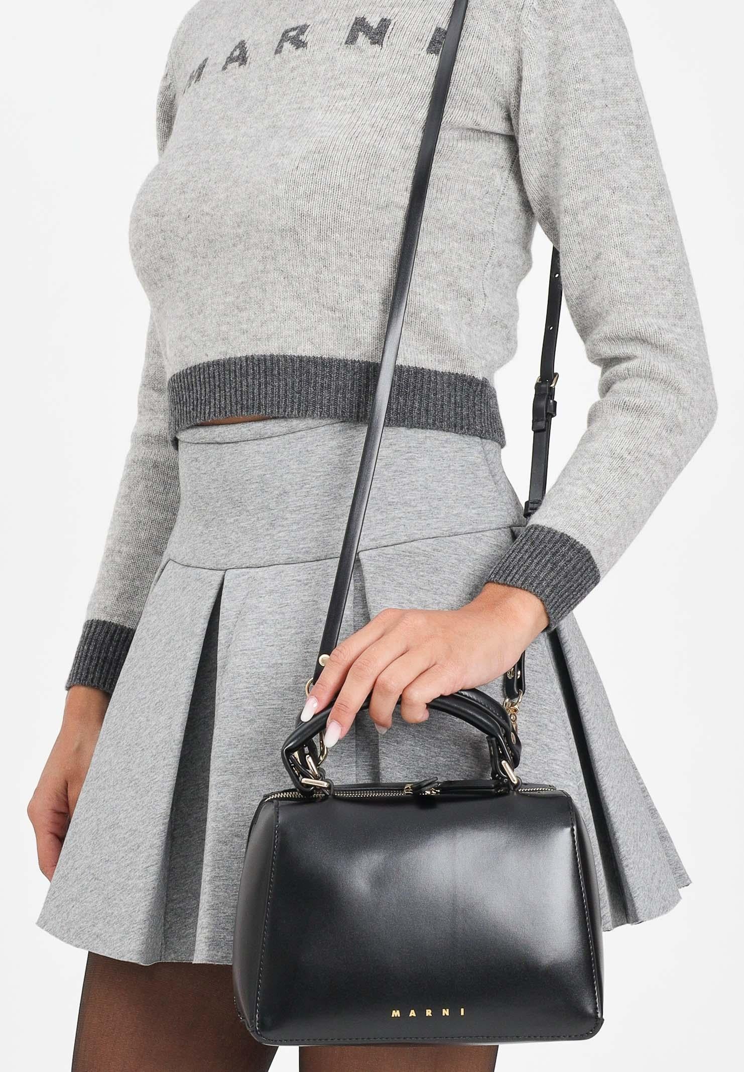 MARNI Borsa a mano nera da donna con logo M01608M00TK 0M900 MARNI