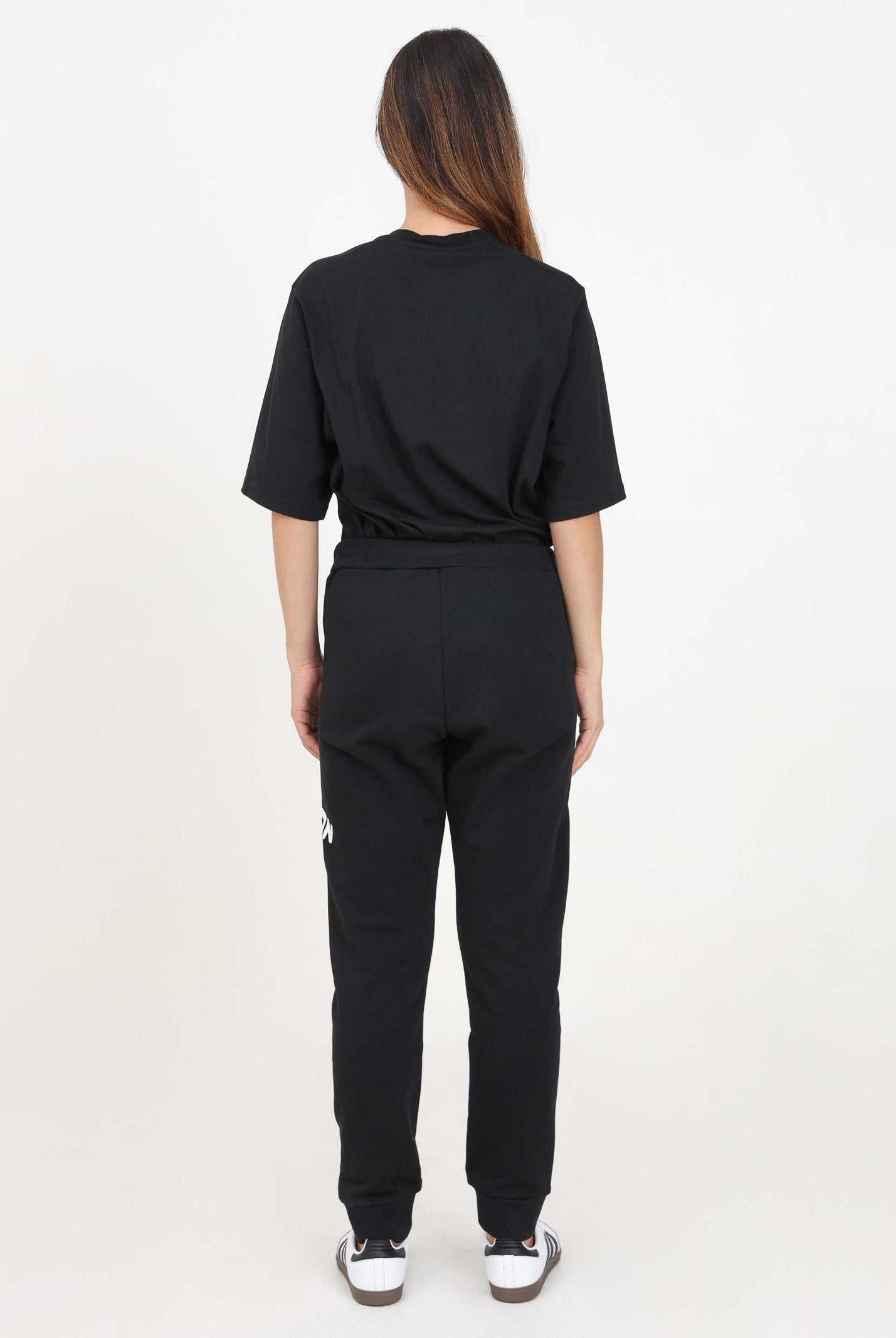 Pantalone sportivo nero per donna e bambina con stampa Icon DQ2662D003G DQ900 DSQUARED2