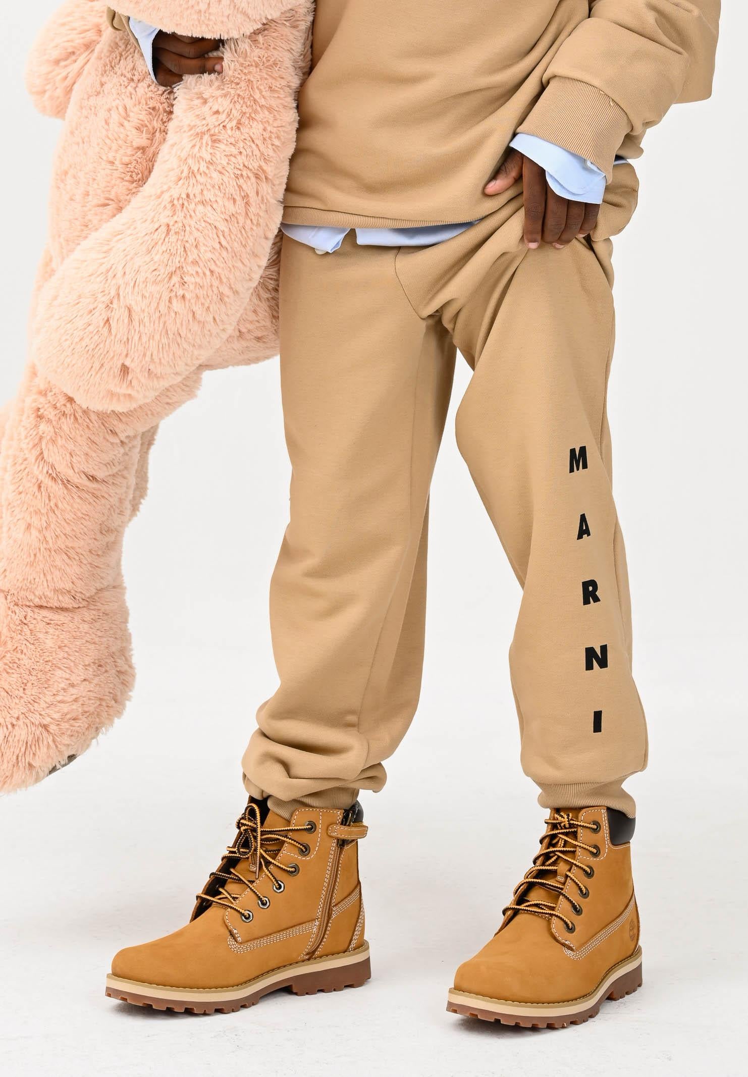 MARNI Pantalone sportivo beige per donna, ragazzi e bambini con logo istituzionale M01218M00V0 0M715 MARNI