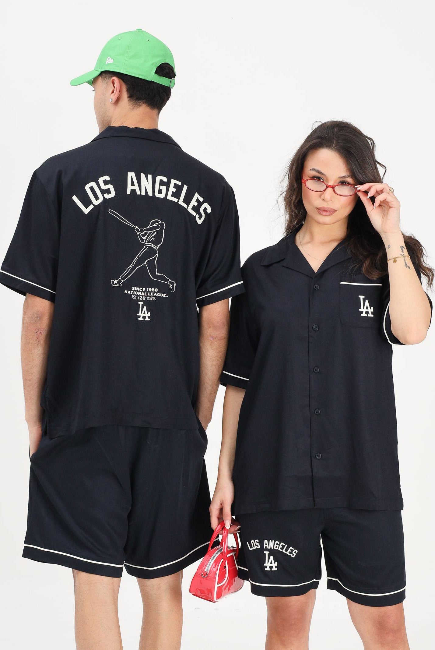 NEW ERA Camicia a manica corta LA Dodgers MLB Graphic Revere blu per uomo e donna 60856157 . NEW ERA