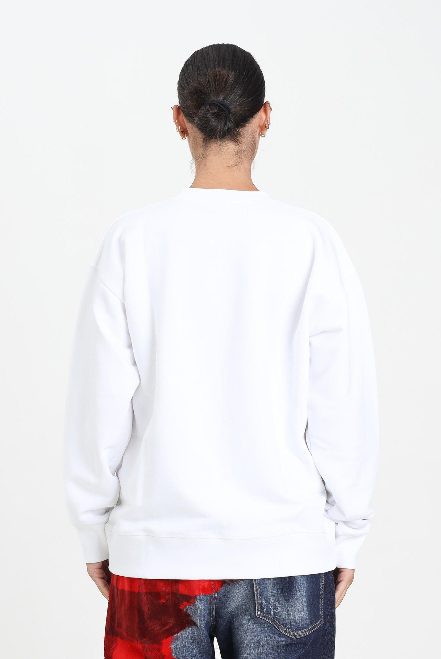 DSQUARED2 Felpa girocollo bianca per donna, ragazzi e bambini con logo DQ3005D00ZF DQ100 DSQUARED2