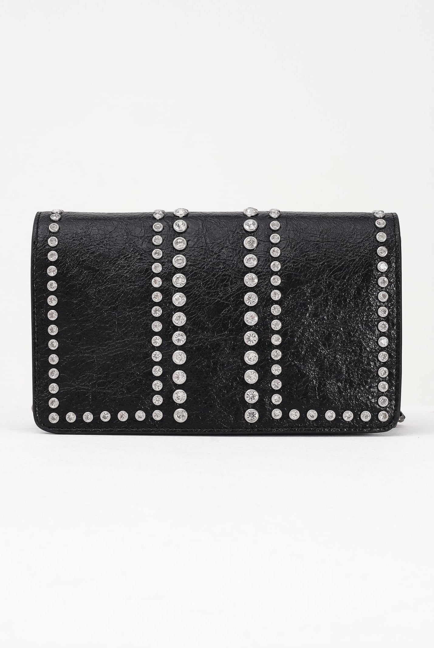 RICHMOND Borsa a tracolla nera da donna con borchie e logo RWA25235BO BL RICHMOND