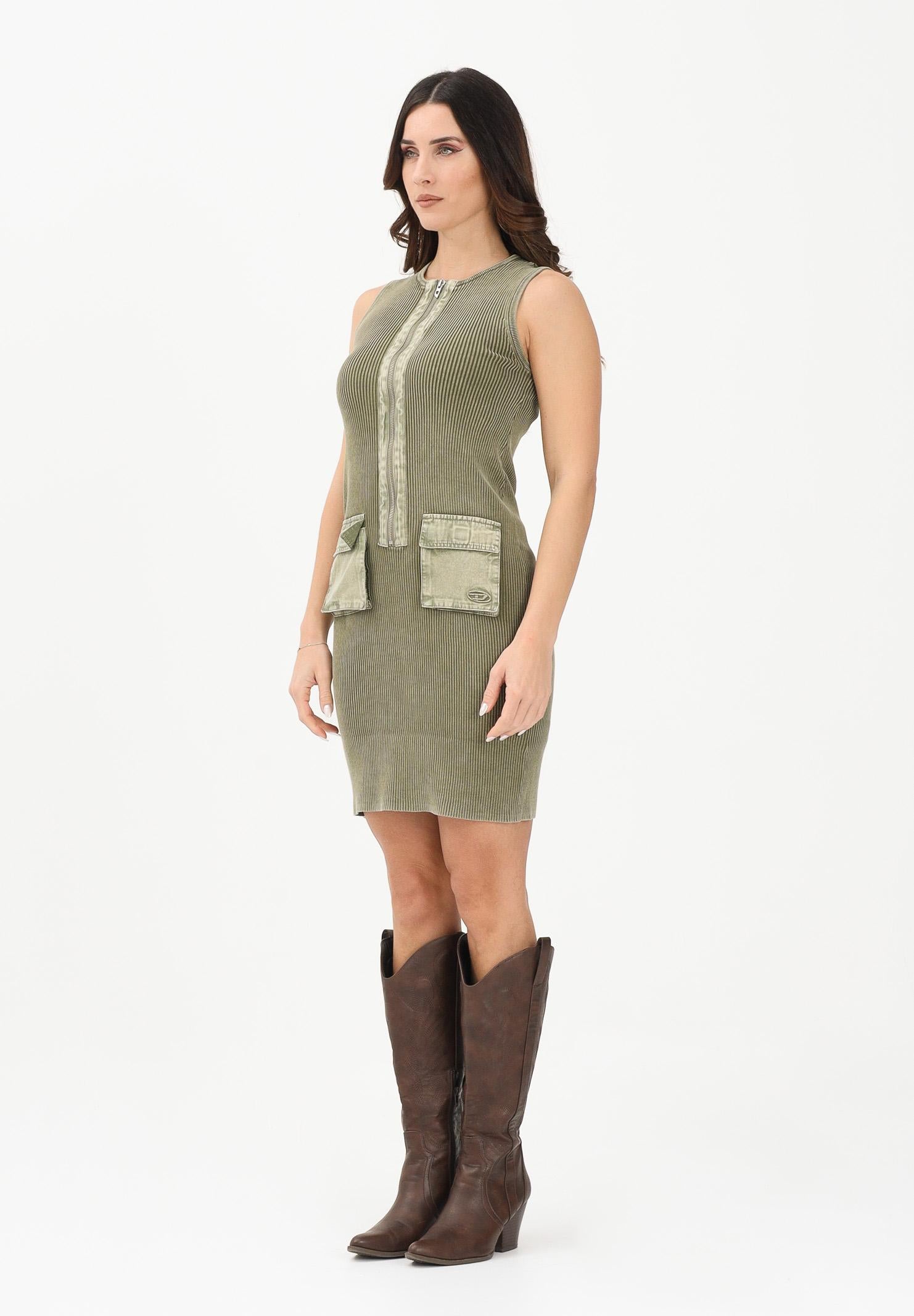 DIESEL Abito corto Dameryn verde militare per donna, ragazze e bambine J02631KYA0D K511 DIESEL