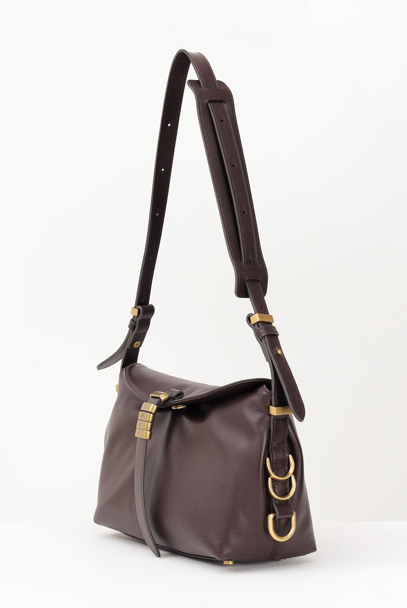 PINKO Borsa a spalla Saddle Bag Baguette marrone da donna 105895A1ZX LA7Q PINKO