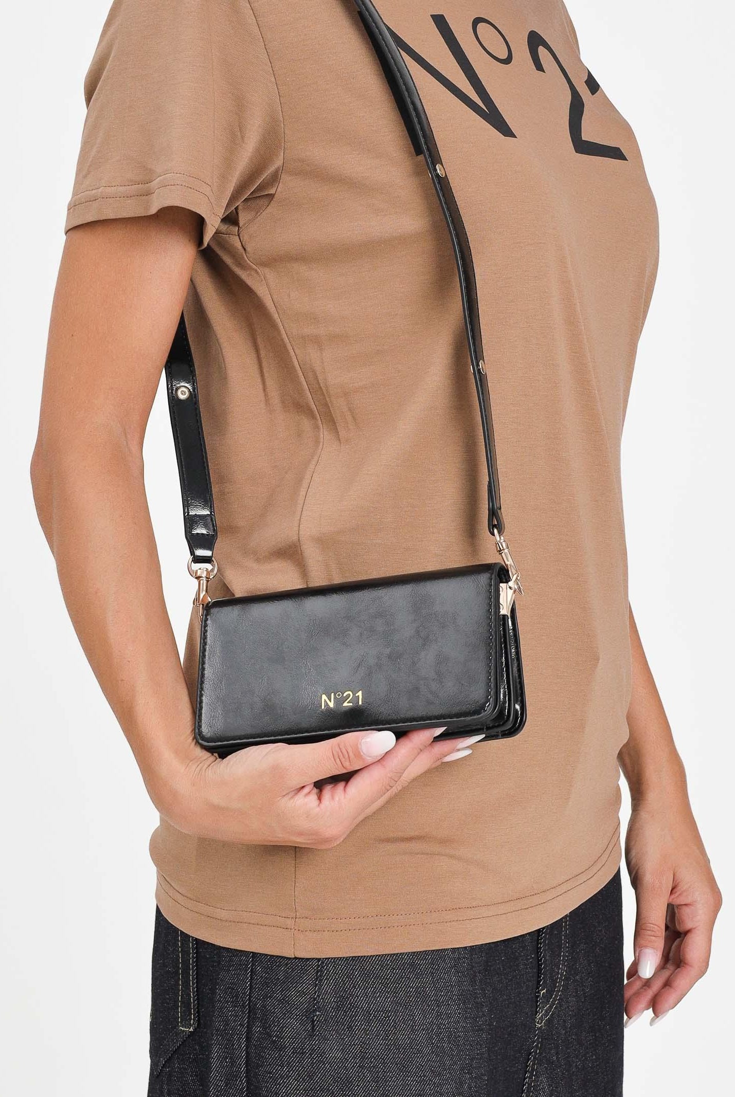 N21 Pochette con tracolla nera da donna rifinita da logo N21099N0246 0N900 N21