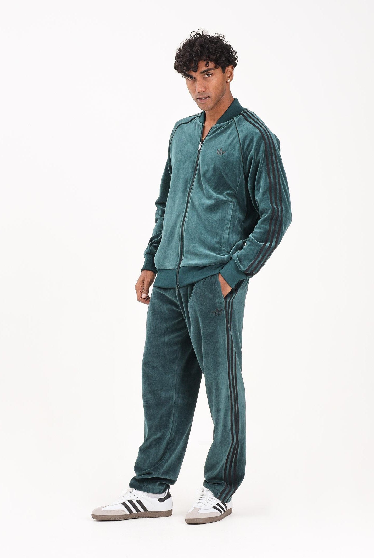 ADIDAS ORIGINALS Pantalone sportivo in velluto SST Adicolor verde da uomo JX1551 ADIDAS ORIGINALS
