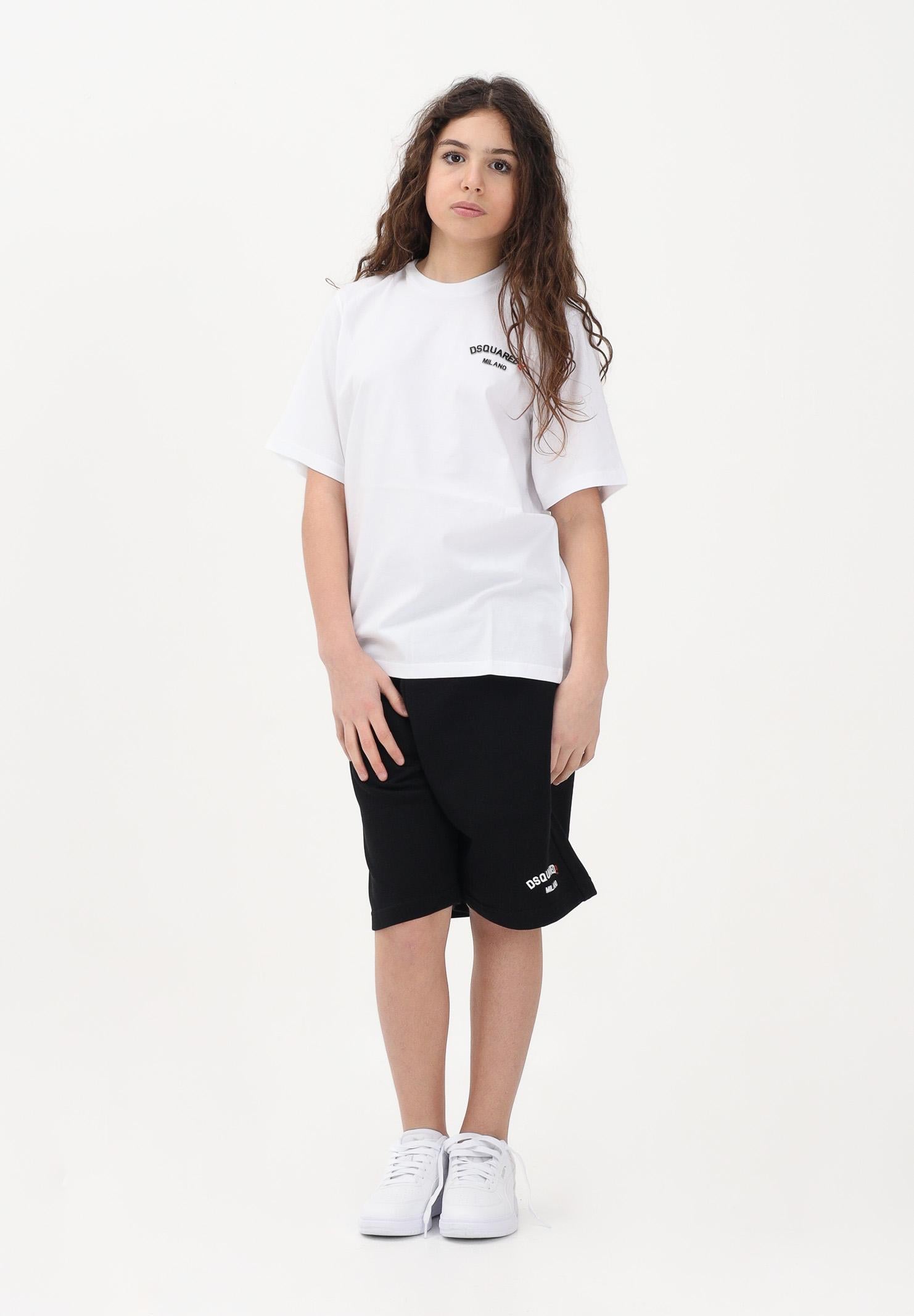DSQUARED2 Shorts sportivo nero per donna, ragazzi e bambini con logo DQ3201D0AGU DQ900 DSQUARED2
