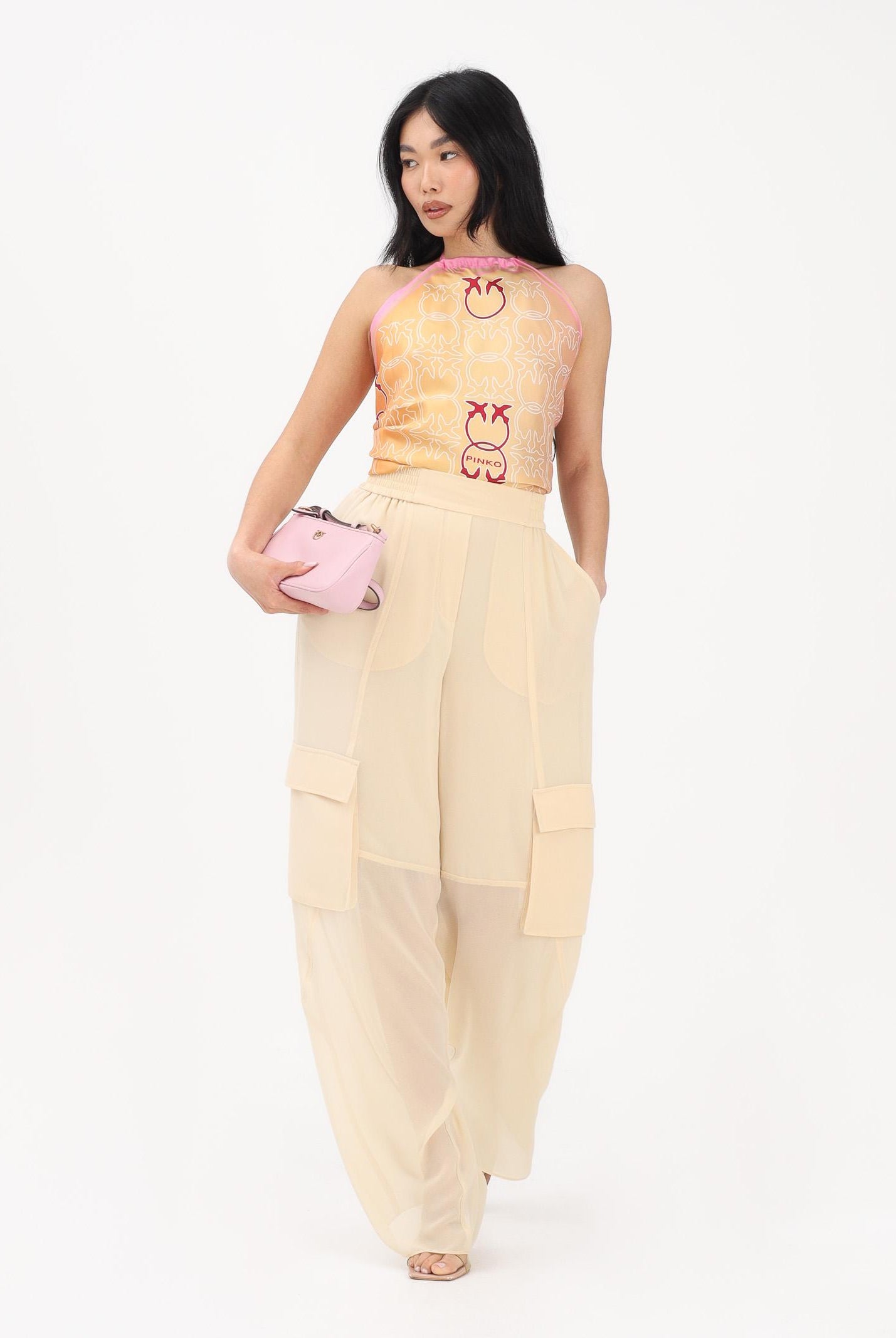 PINKO Pantalone elegante vaniglia da donna 106792A3AT C19 PINKO