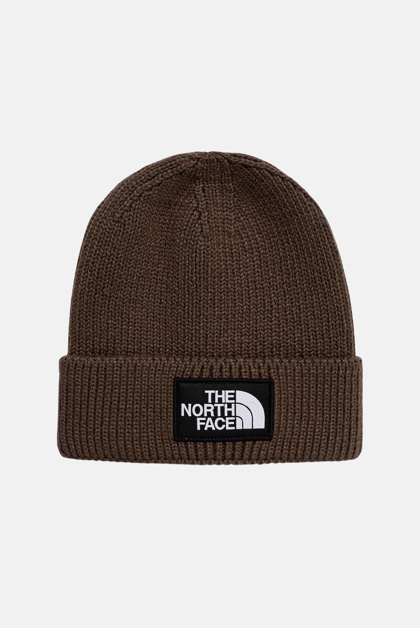 THE NORTH FACE Berretto marrone per uomo e donna con risvolto e logo box TNF NF0A8CHE1OI1 THE NORTH FACE